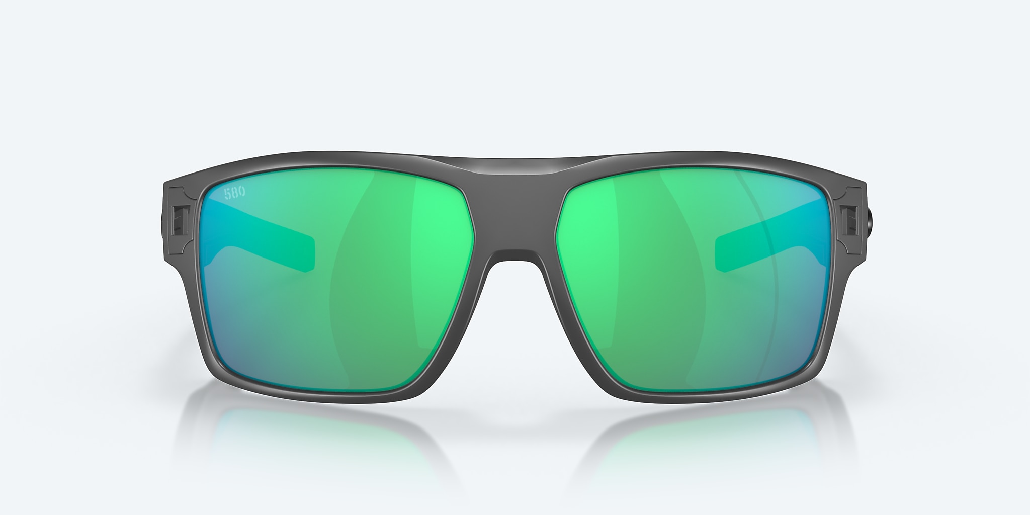 Sunglasses Costa Diego XL (62-14) with Green Mirror lens and Matte Gray frame Image 2 of 8 Sunglasses Costa Diego XL (62-14) with Green Mirror lens and Matte Gray frame Image 2 of 8