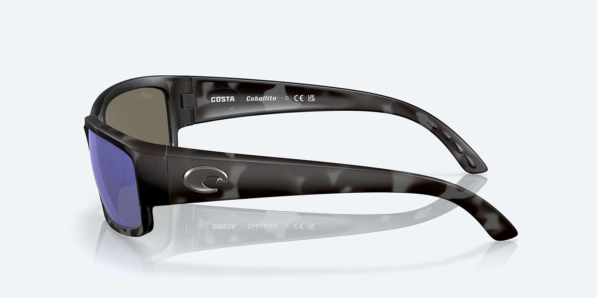 Sunglasses Costa Caballito M (59-15) with Blue Mirror lens and Tiger Shark frame Image 3 of 7
