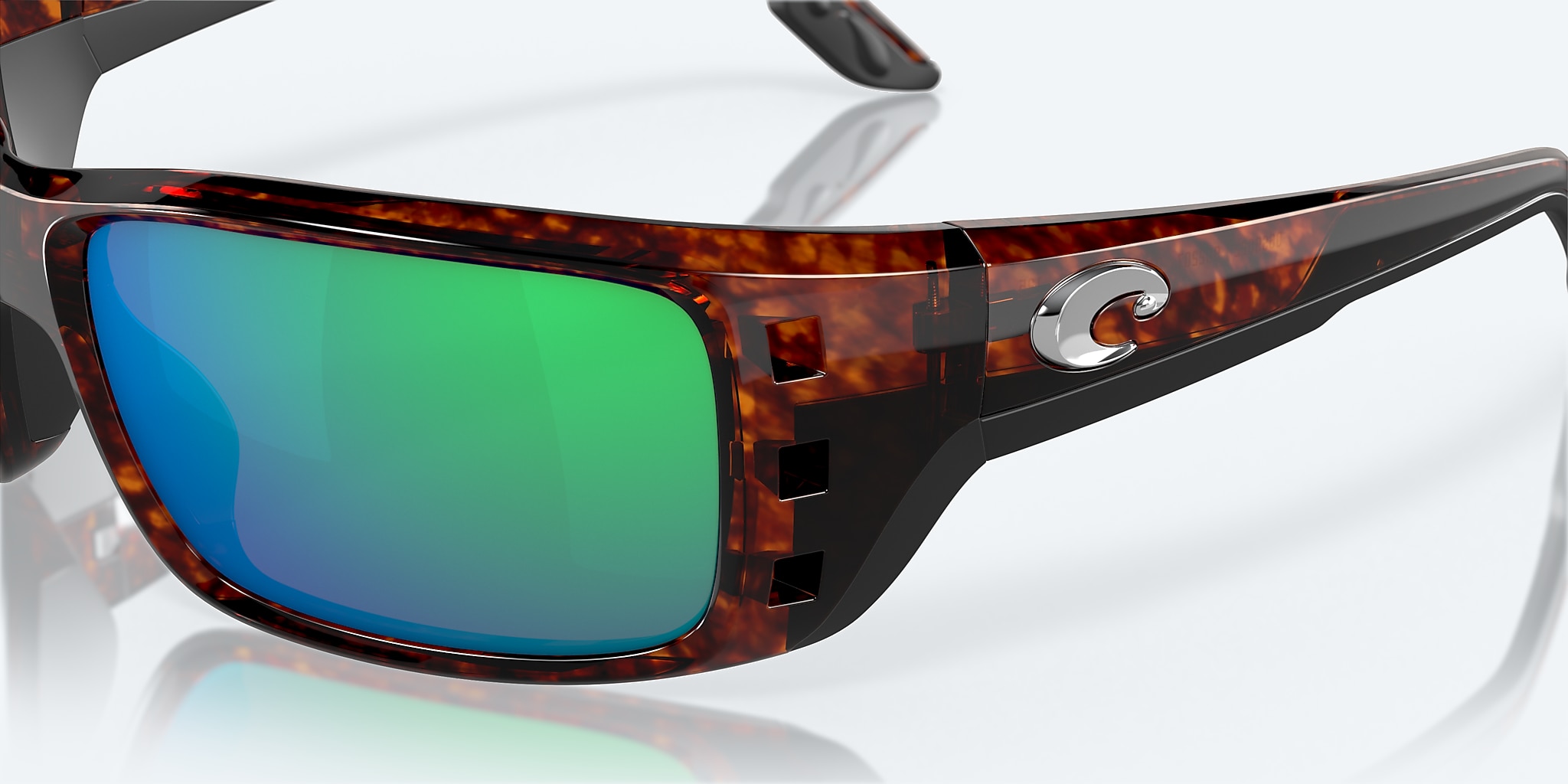 Lunettes de soleil Costa Permit XL (63-16) avec Effet miroir Vert verre et Écaille de tortue monture Image 6 de 7 Lunettes de soleil Costa Permit XL (63-16) avec Effet miroir Vert verre et Écaille de tortue monture Image 6 de 7
