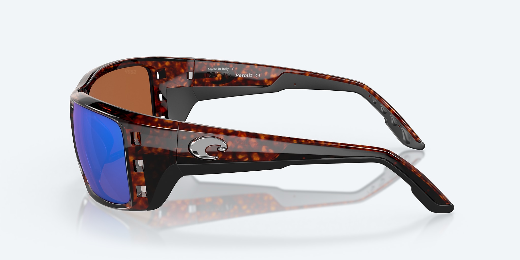 Lunettes de soleil Costa Permit XL (63-16) avec Effet miroir Vert verre et Écaille de tortue monture Image 3 de 7 Lunettes de soleil Costa Permit XL (63-16) avec Effet miroir Vert verre et Écaille de tortue monture Image 3 de 7
