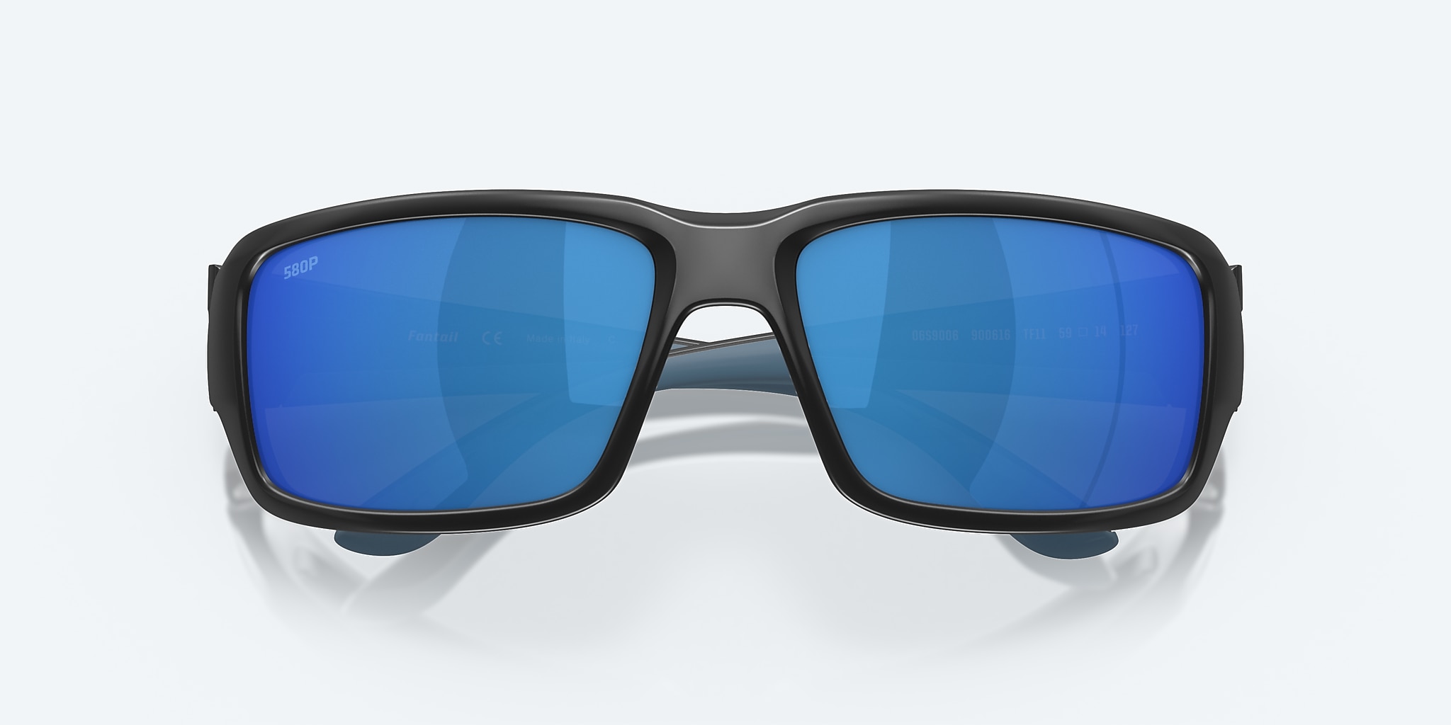 Sunglasses Costa Fantail M (59-14) with Blue Mirror lens and Matte Black frame Image 5 of 7 Sunglasses Costa Fantail M (59-14) with Blue Mirror lens and Matte Black frame Image 5 of 7
