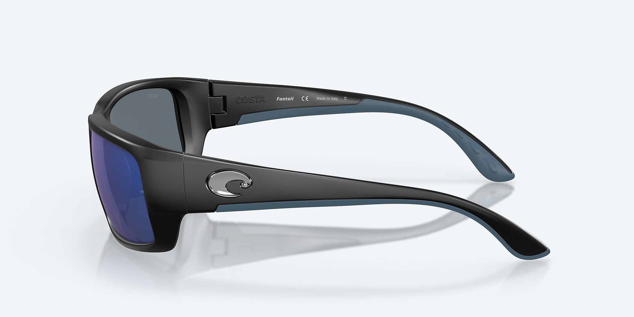 Sunglasses Costa Fantail M (59-14) with Blue Mirror lens and Matte Black frame Image 3 of 7 Sunglasses Costa Fantail M (59-14) with Blue Mirror lens and Matte Black frame Image 3 of 7