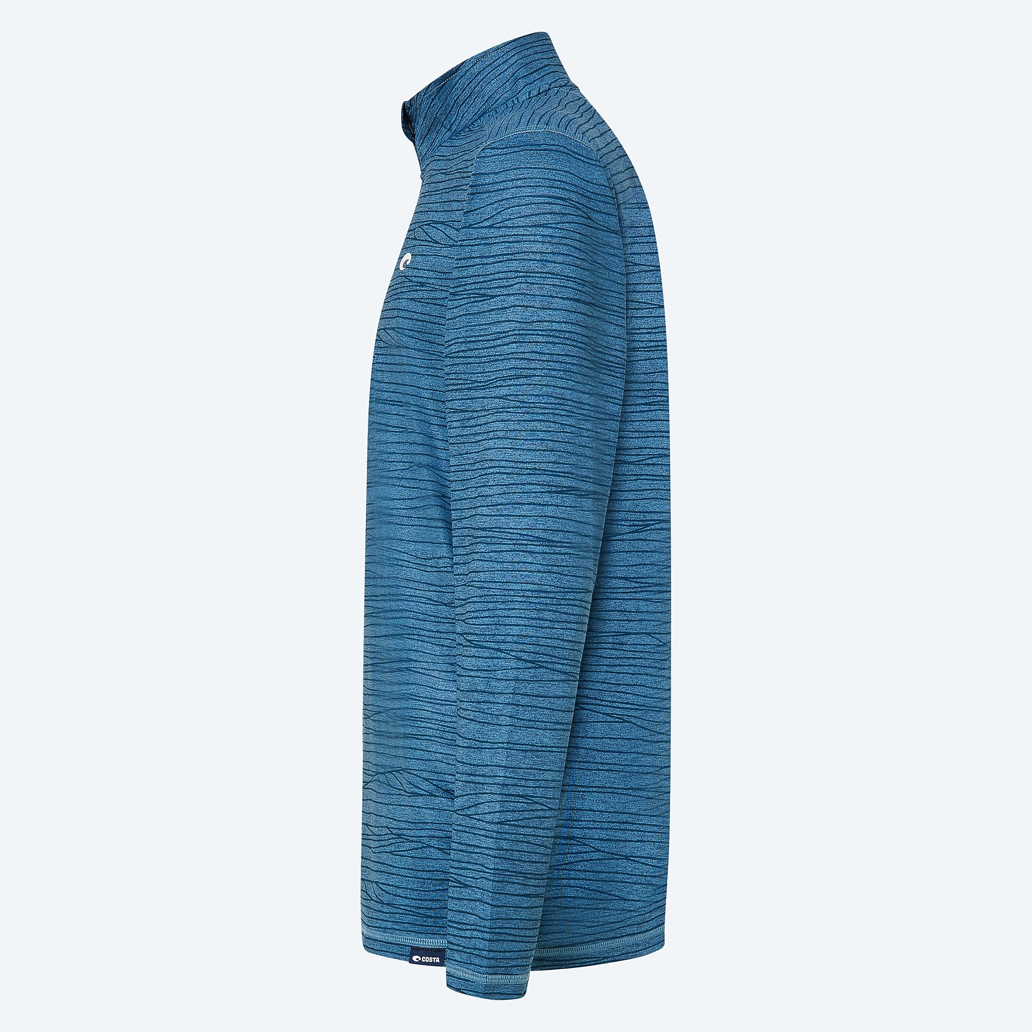 Apparel Tide Print Blue Costa Voyager Quarter-Zip Pullover Image 3 of 3 Apparel Tide Print Blue Costa Voyager Quarter-Zip Pullover Image 3 of 3
