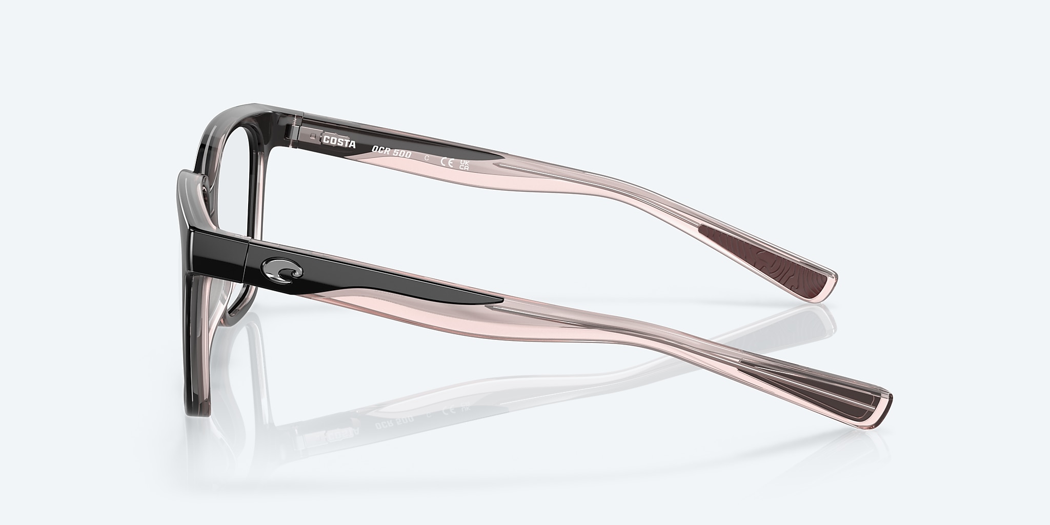 Eyeglasses Costa Ocean Ridge 500 L (55-15) with DEMO LENS lens and Black Smoke Blush Crystal frame Image 3 of 7 Eyeglasses Costa Ocean Ridge 500 L (55-15) with DEMO LENS lens and Black Smoke Blush Crystal frame Image 3 of 7