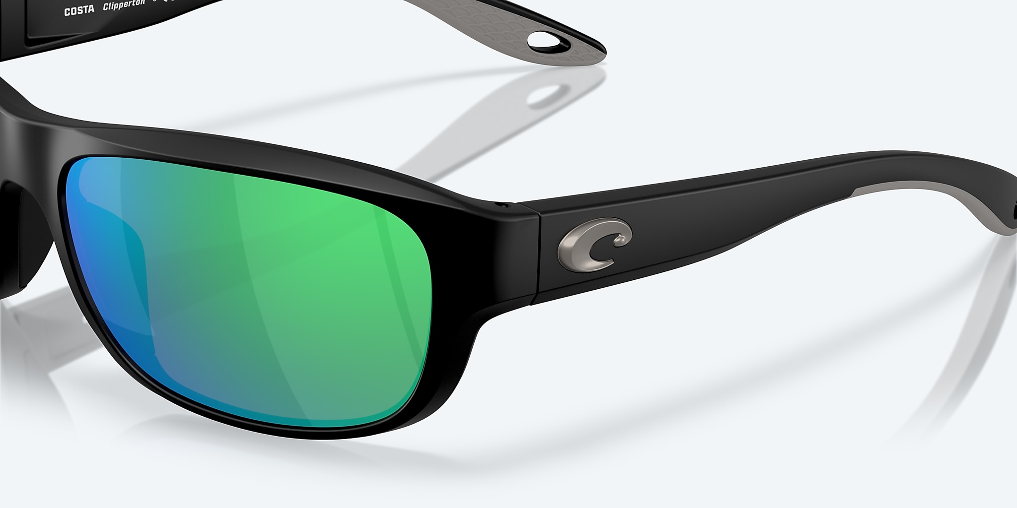 Sunglasses Costa Clipperton M (58-18) with Green Mirror lens and Matte Black frame Image 6 of 7 Sunglasses Costa Clipperton M (58-18) with Green Mirror lens and Matte Black frame Image 6 of 7