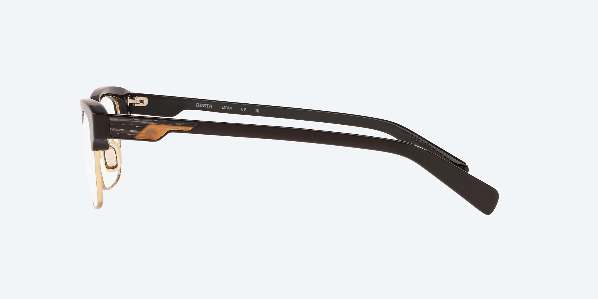 Eyeglasses Costa Forest Reef 210 S (53-17) with Demo Lens lens and Shiny Black frame Image 3 of 4