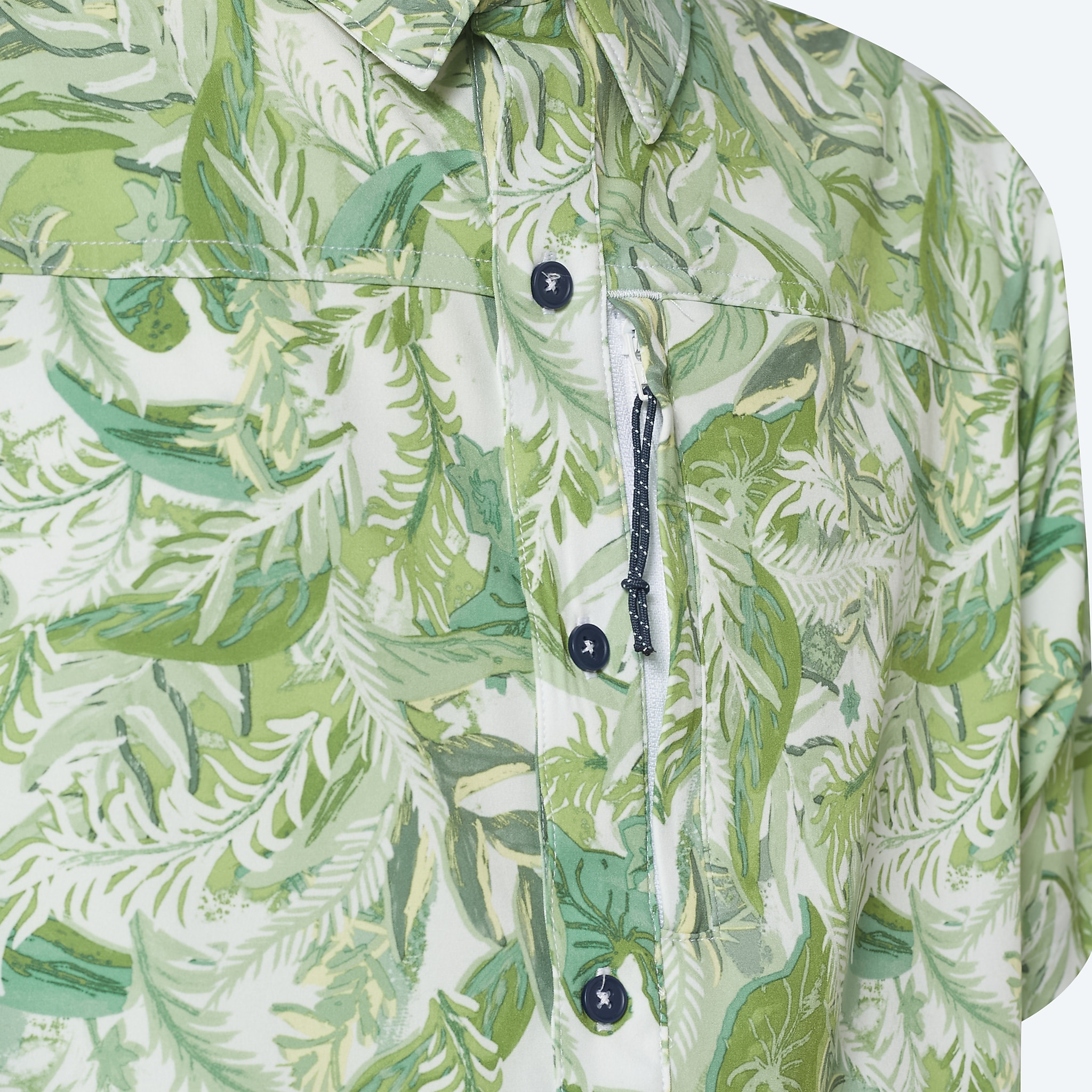 Tropical Print Hybrid Tech Button Down