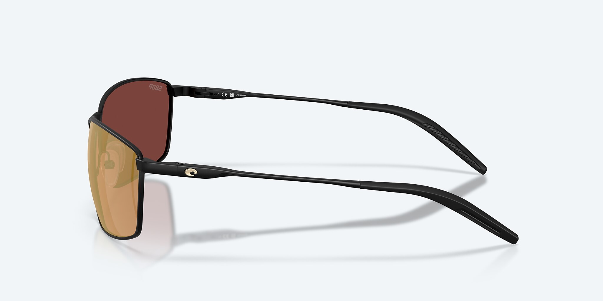 Sunglasses Costa Turret L (63-15) with Gold Mirror lens and Satin Black frame Image 3 of 7