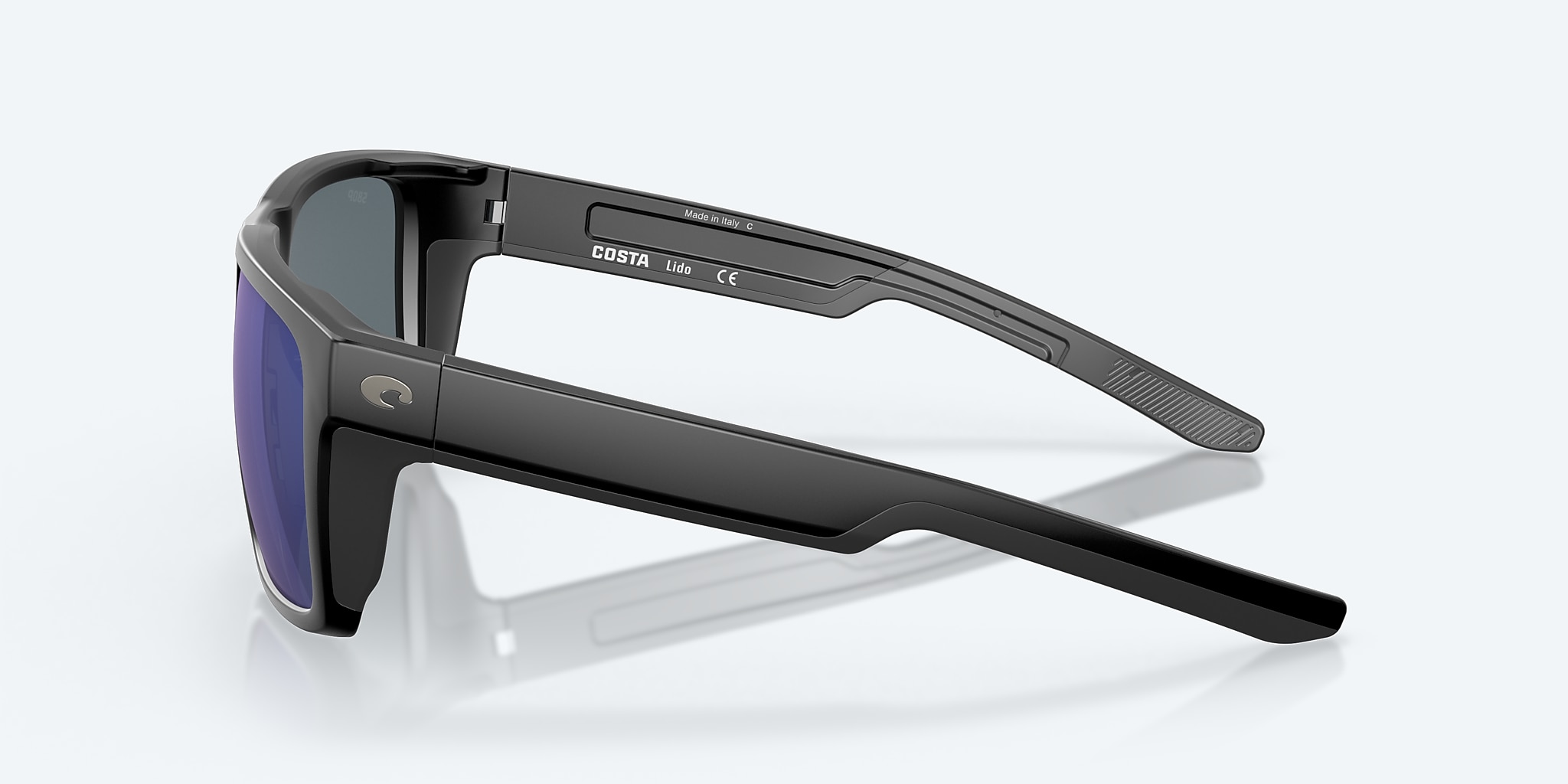 Sunglasses Costa Lido XL (57-16) with Blue Mirror lens and Matte Black frame Image 3 of 8 Sunglasses Costa Lido XL (57-16) with Blue Mirror lens and Matte Black frame Image 3 of 8