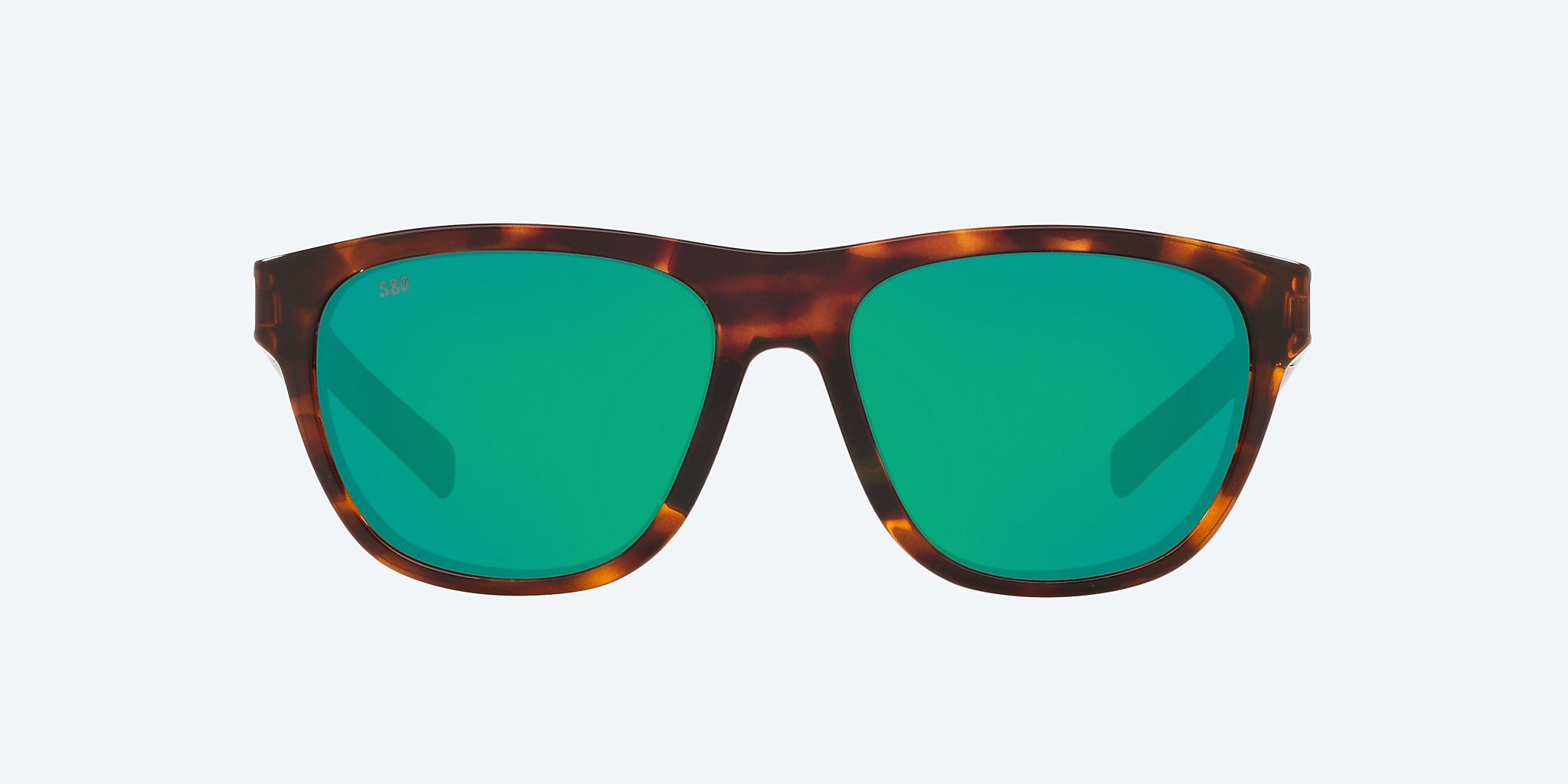 Lunettes de soleil Costa Bayside S (56-16) avec Effet miroir Vert verre et Écaille de tortue brillante monture Image 2 de 4