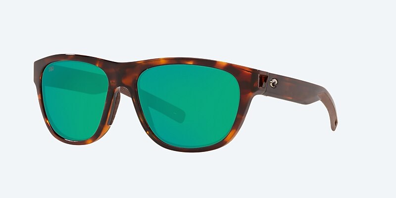 Lunettes de soleil Costa Bayside S (56-16) avec Effet miroir Vert verre et Écaille de tortue brillante monture Image 1 de 4