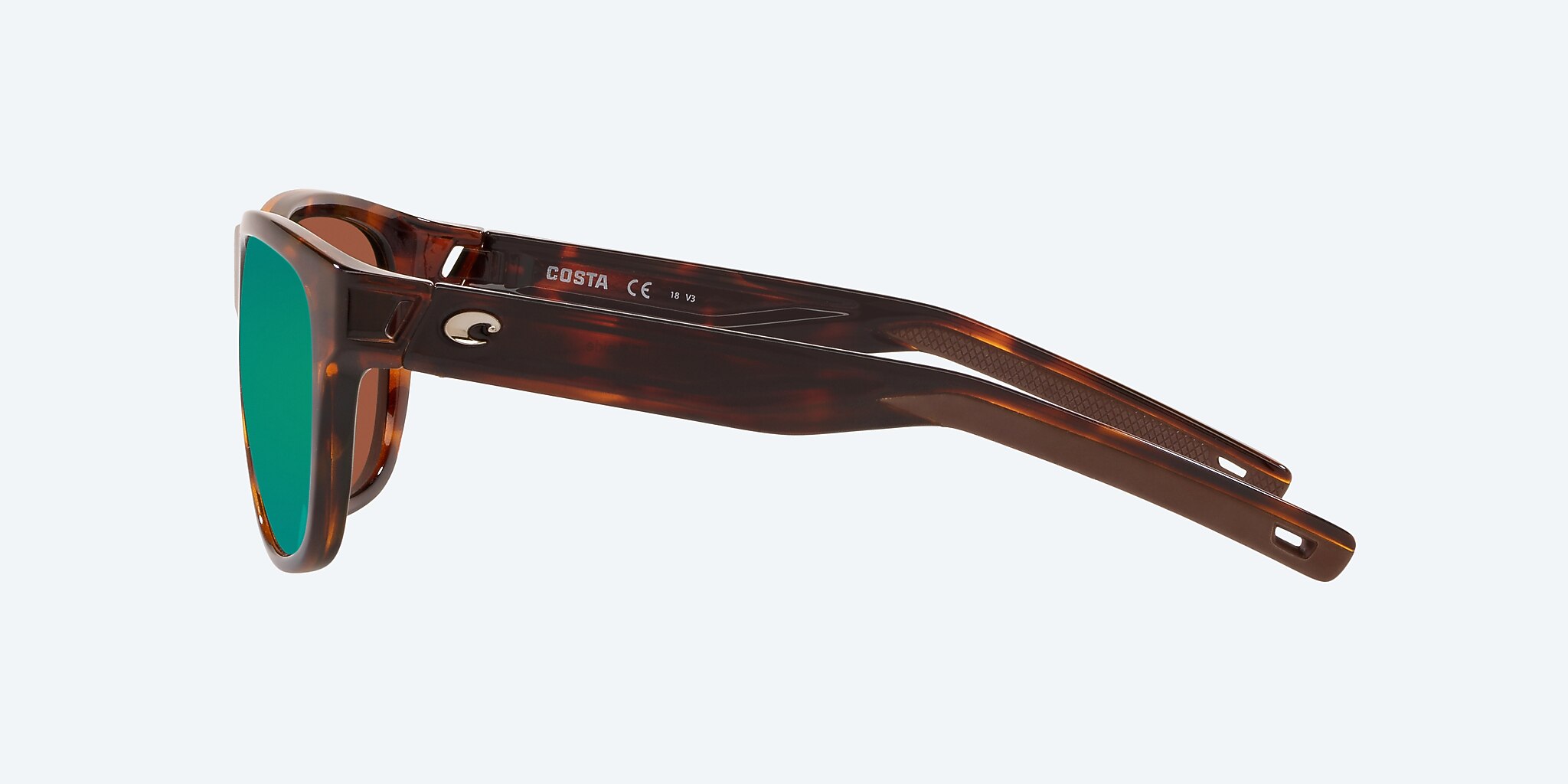 Lunettes de soleil Costa Bayside S (56-16) avec Effet miroir Vert verre et Écaille de tortue brillante monture Image 3 de 4