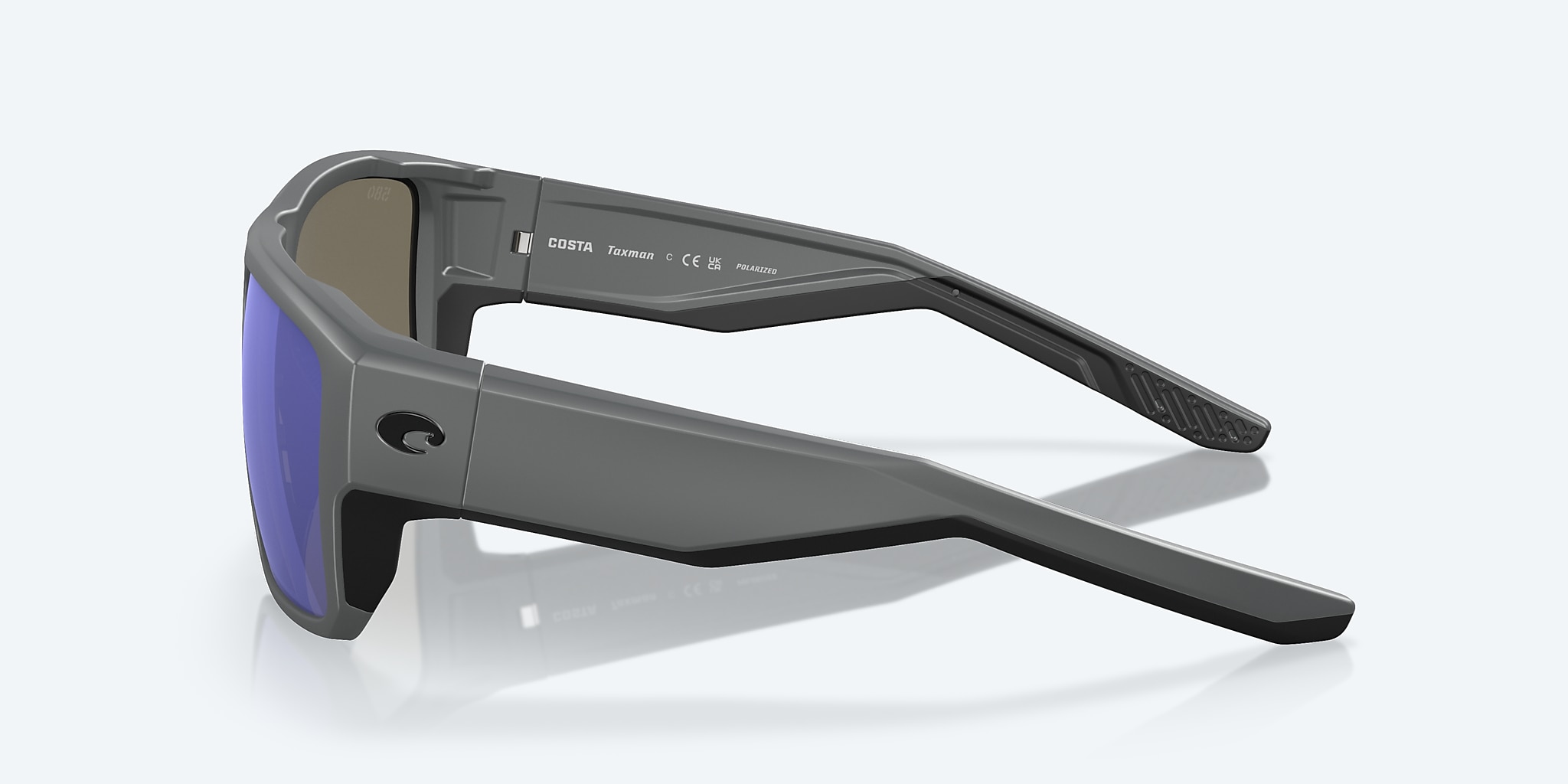 Sunglasses Costa Taxman L (59-16) with Blue Mirror lens and Matte Gray frame Image 3 of 8 Sunglasses Costa Taxman L (59-16) with Blue Mirror lens and Matte Gray frame Image 3 of 8