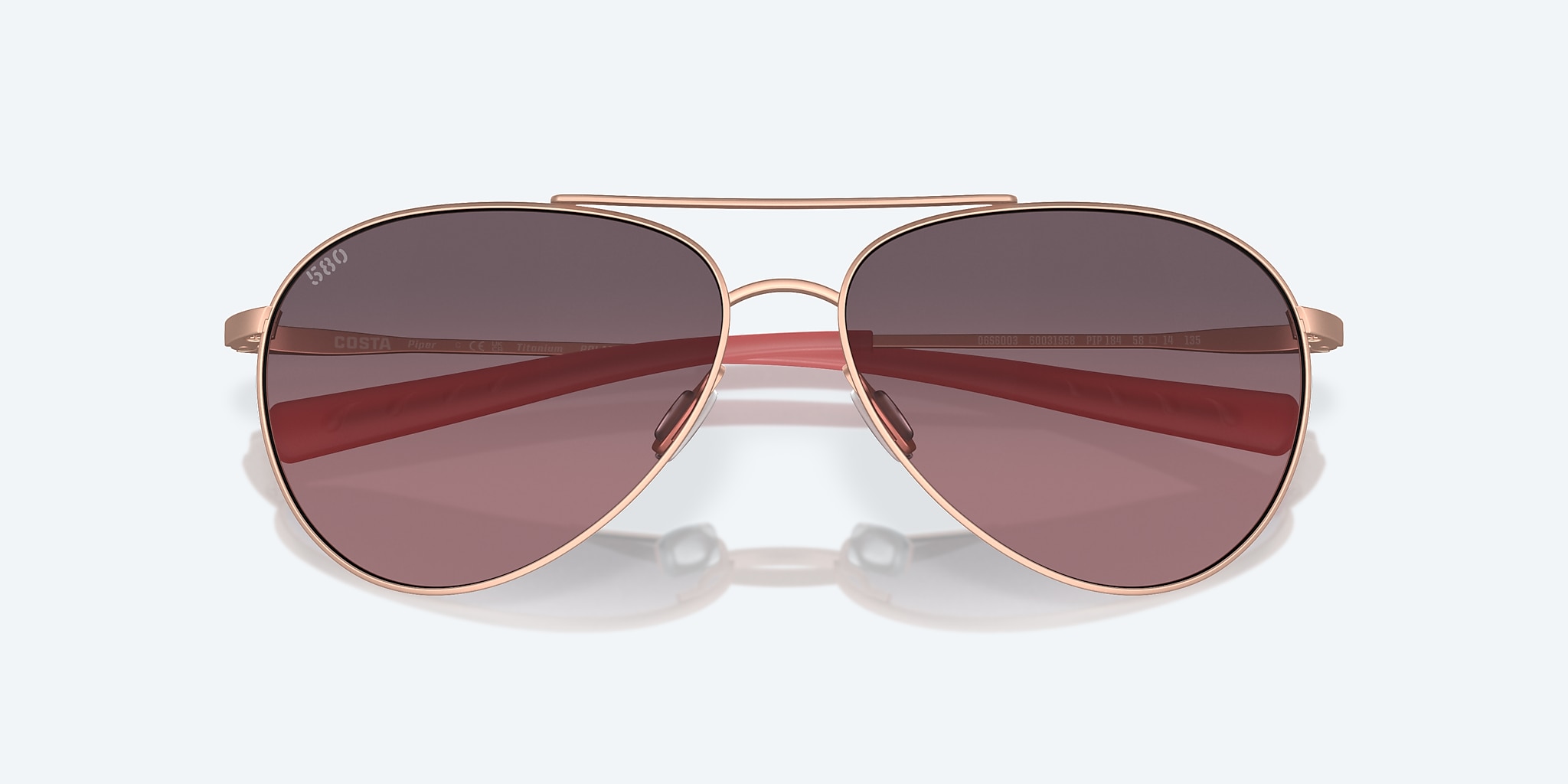 Sunglasses Costa Piper L (58-14) with Rose Gradient lens and Satin Rose Gold frame Image 5 of 7 Sunglasses Costa Piper L (58-14) with Rose Gradient lens and Satin Rose Gold frame Image 5 of 7