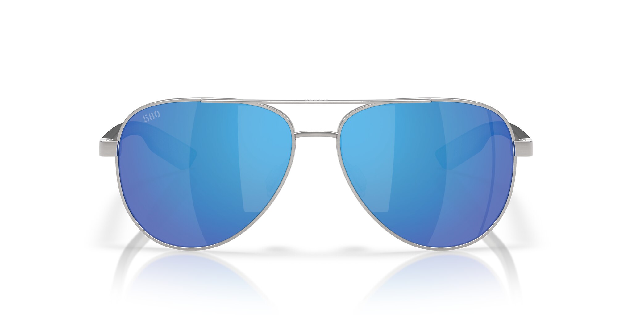 Costa Peli L (57-14) with Blue Mirror lenses and Brushed Silver