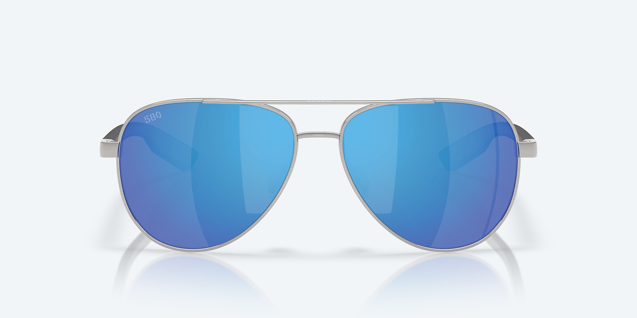 Sunglasses Costa Peli L (57-14) with Blue Mirror lens and Brushed Silver frame Image 2 of 7 Sunglasses Costa Peli L (57-14) with Blue Mirror lens and Brushed Silver frame Image 2 of 7