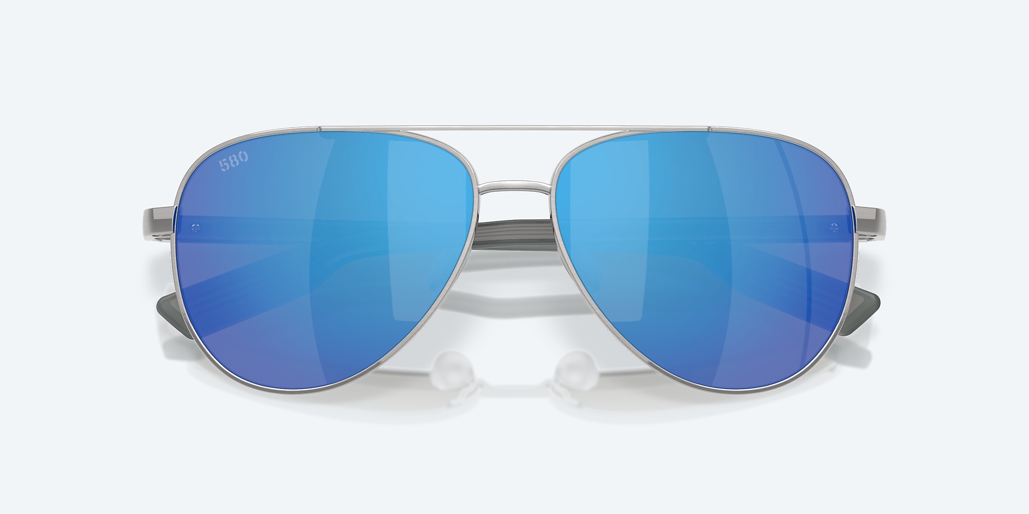 Sunglasses Costa Peli L (57-14) with Blue Mirror lens and Brushed Silver frame Image 5 of 7 Sunglasses Costa Peli L (57-14) with Blue Mirror lens and Brushed Silver frame Image 5 of 7
