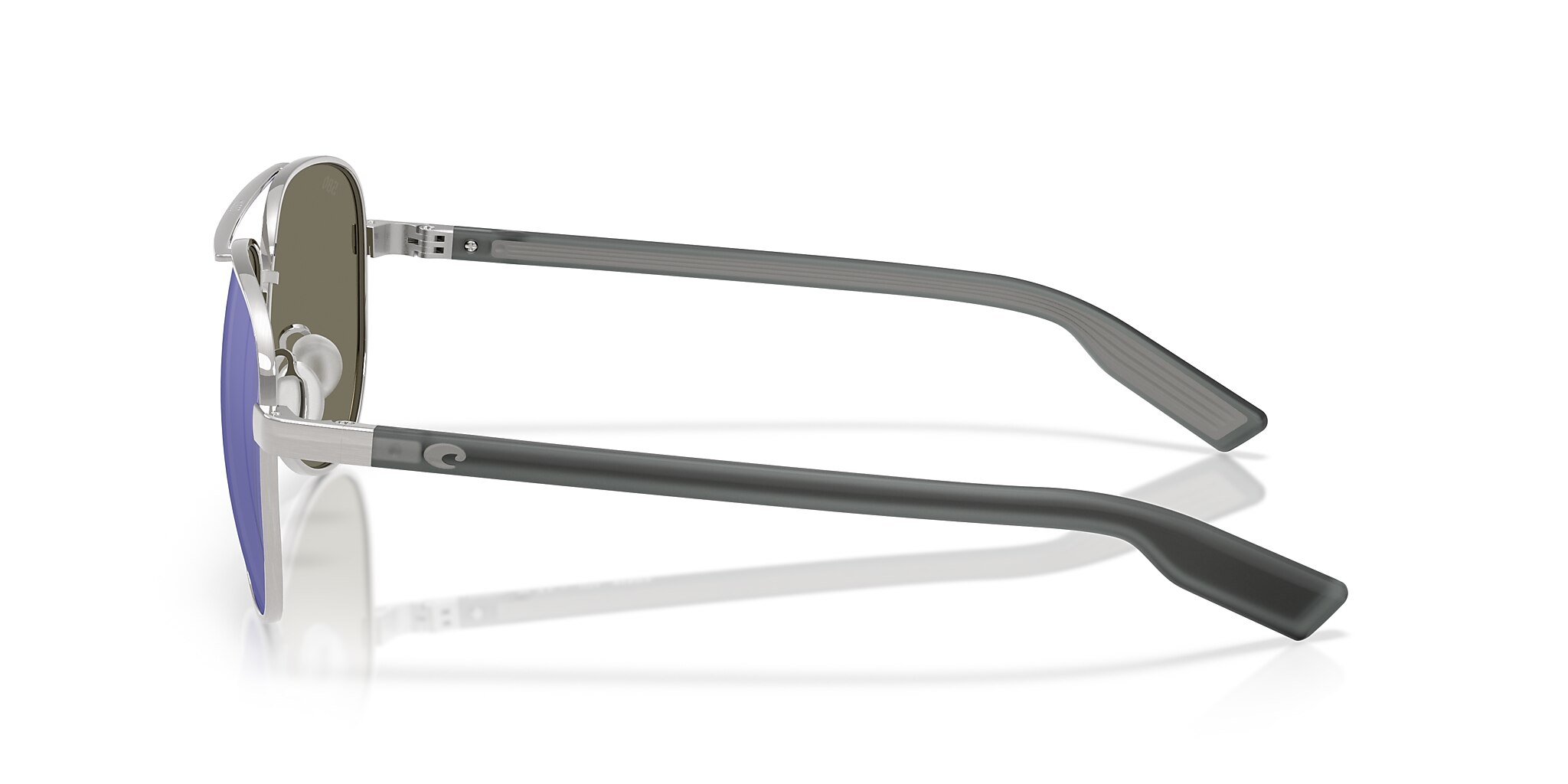 Costa Peli L (57-14) with Blue Mirror lenses and Brushed Silver