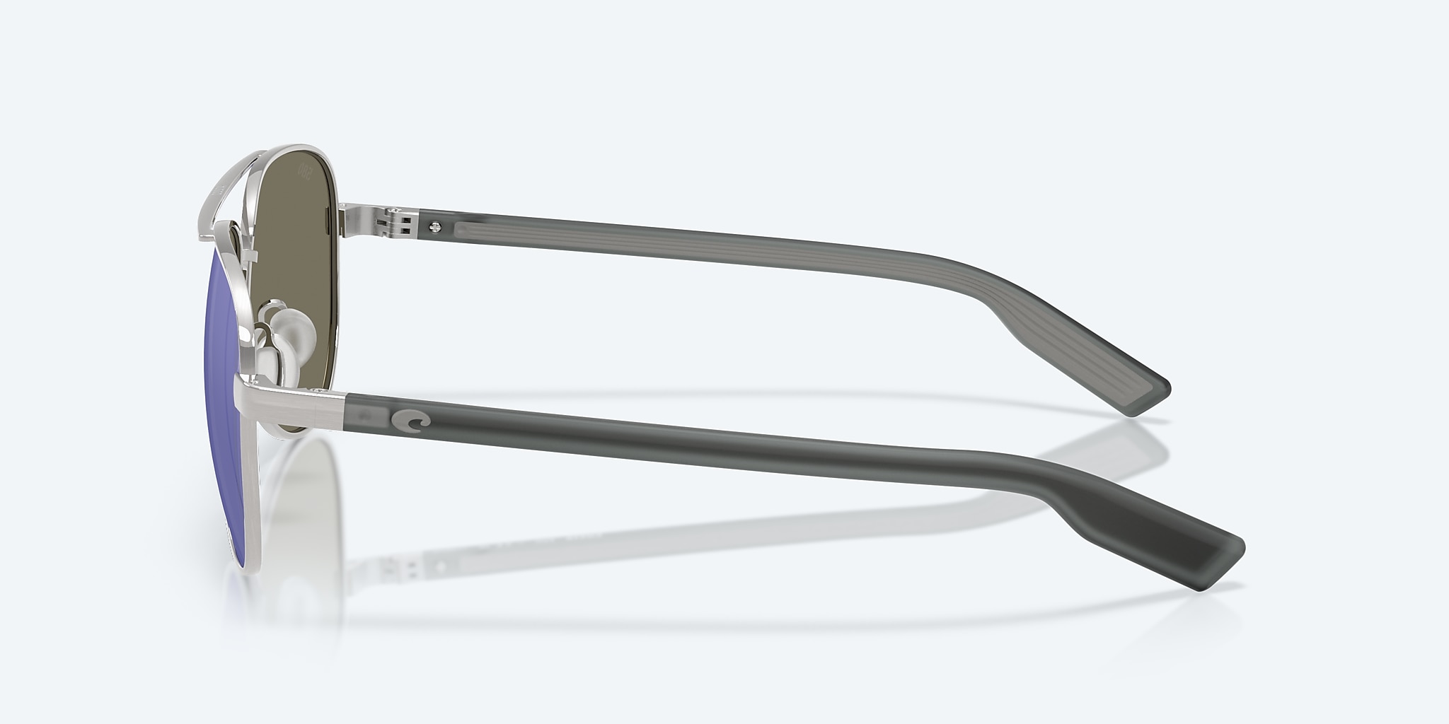 Sunglasses Costa Peli L (57-14) with Blue Mirror lens and Brushed Silver frame Image 3 of 7 Sunglasses Costa Peli L (57-14) with Blue Mirror lens and Brushed Silver frame Image 3 of 7