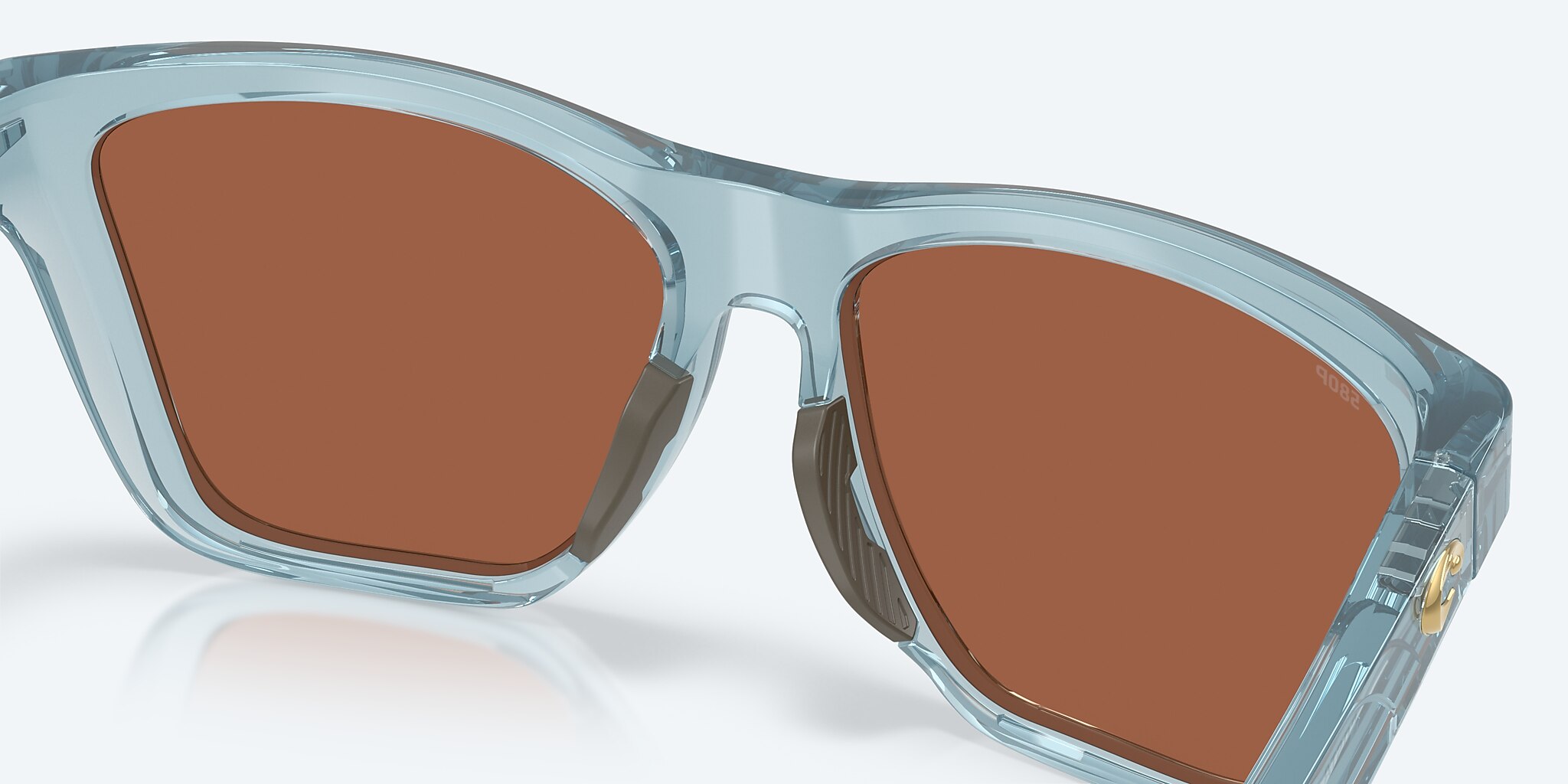Sunglasses Costa Panga II XL (57-16) with Copper Silver Mirror lens and Translucent Silt Blue frame Image 7 of 8