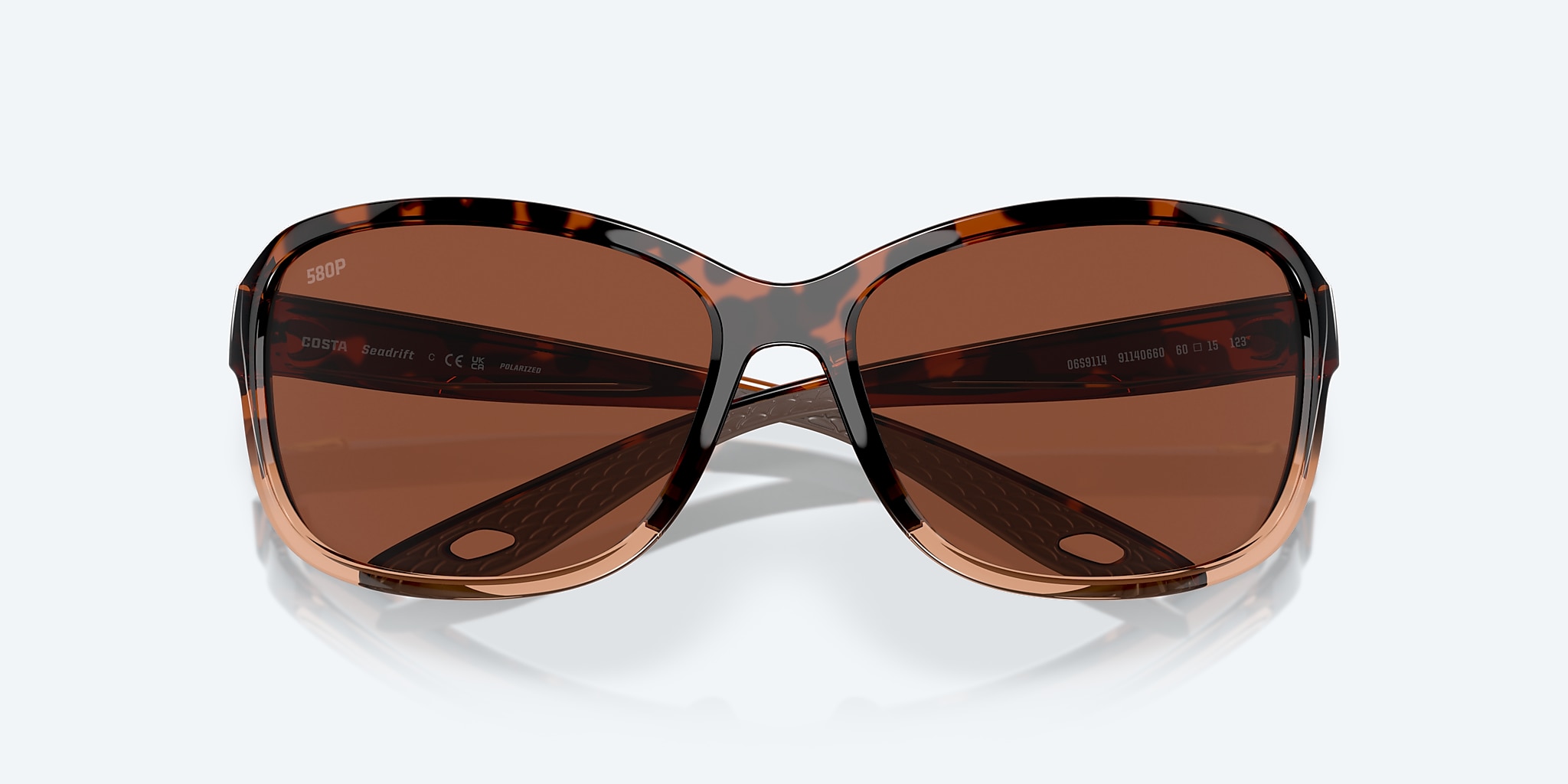 Sunglasses Costa Seadrift M (60-15) with Copper lens and Shiny Tortoise Fade frame Image 5 of 7 Sunglasses Costa Seadrift M (60-15) with Copper lens and Shiny Tortoise Fade frame Image 5 of 7