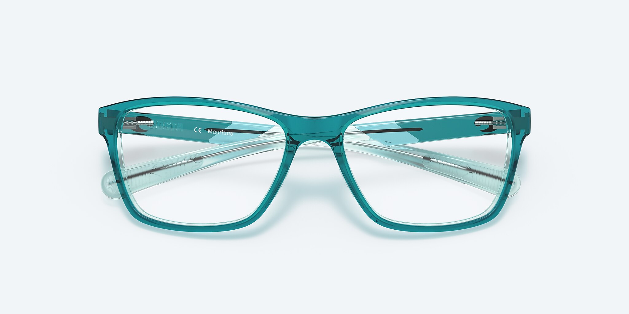 Eyeglasses Costa Ocean Ridge 110 XS (53-16) with DEMO LENS lens and Teal Crystal/Crystal Blue frame Image 5 of 5
