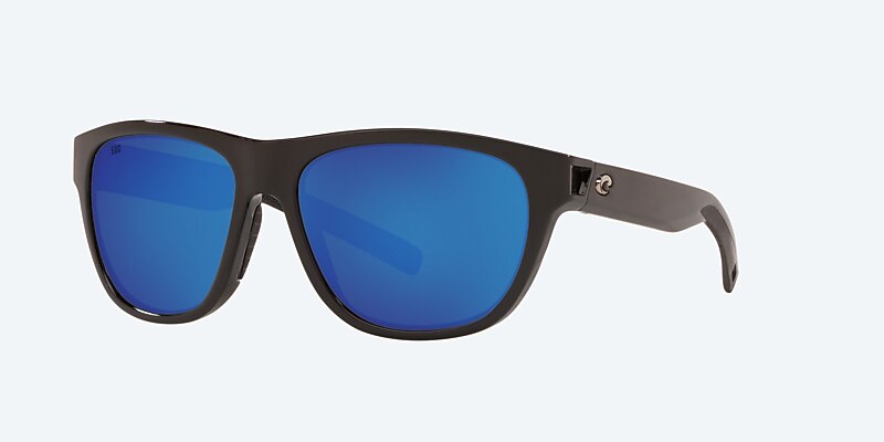 Lunettes de soleil Costa Bayside S (56-16) avec Effet miroir Bleu verre et Noir brillant monture Image 1 de 4