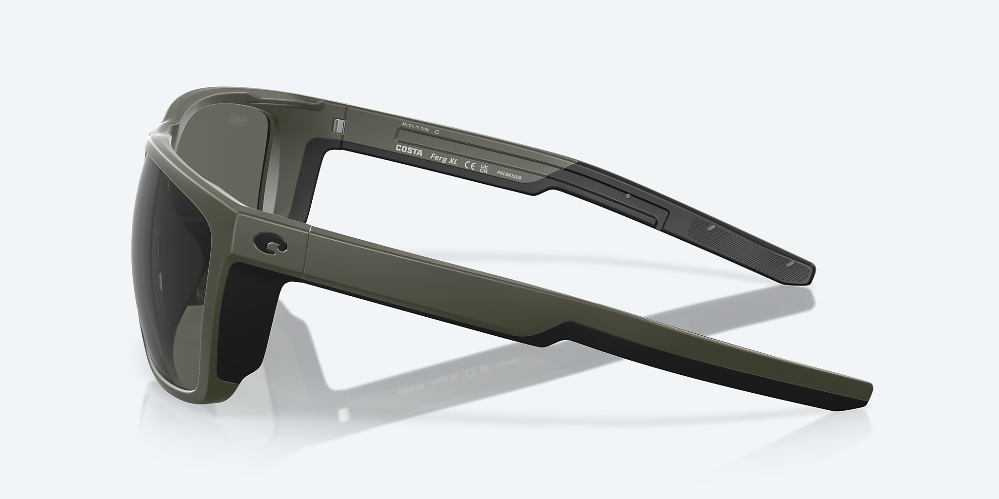 Sunglasses Costa Ferg XL XXL (62-16) with Gray lens and Matte Olive frame Image 3 of 8 Sunglasses Costa Ferg XL XXL (62-16) with Gray lens and Matte Olive frame Image 3 of 8