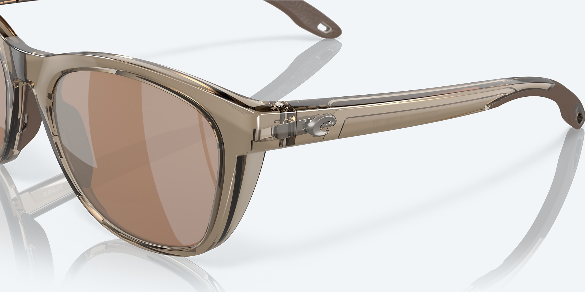 Sunglasses Costa Aleta L (54-19) with Copper Silver Mirror lens and Taupe Crystal frame Image 6 of 7 Sunglasses Costa Aleta L (54-19) with Copper Silver Mirror lens and Taupe Crystal frame Image 6 of 7
