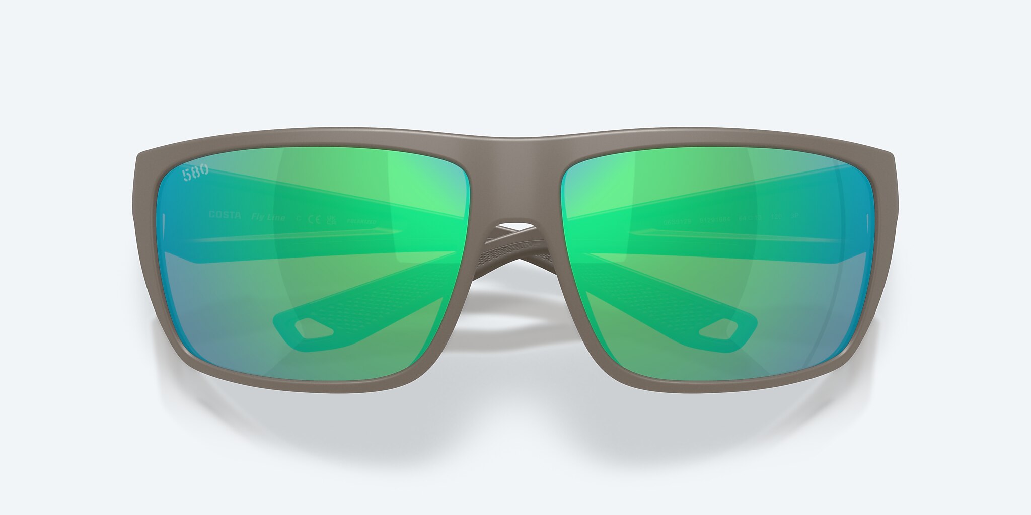 Sunglasses Costa Fly Line L (64-13) with Green Mirror lens and Olive Shale frame Image 5 of 7