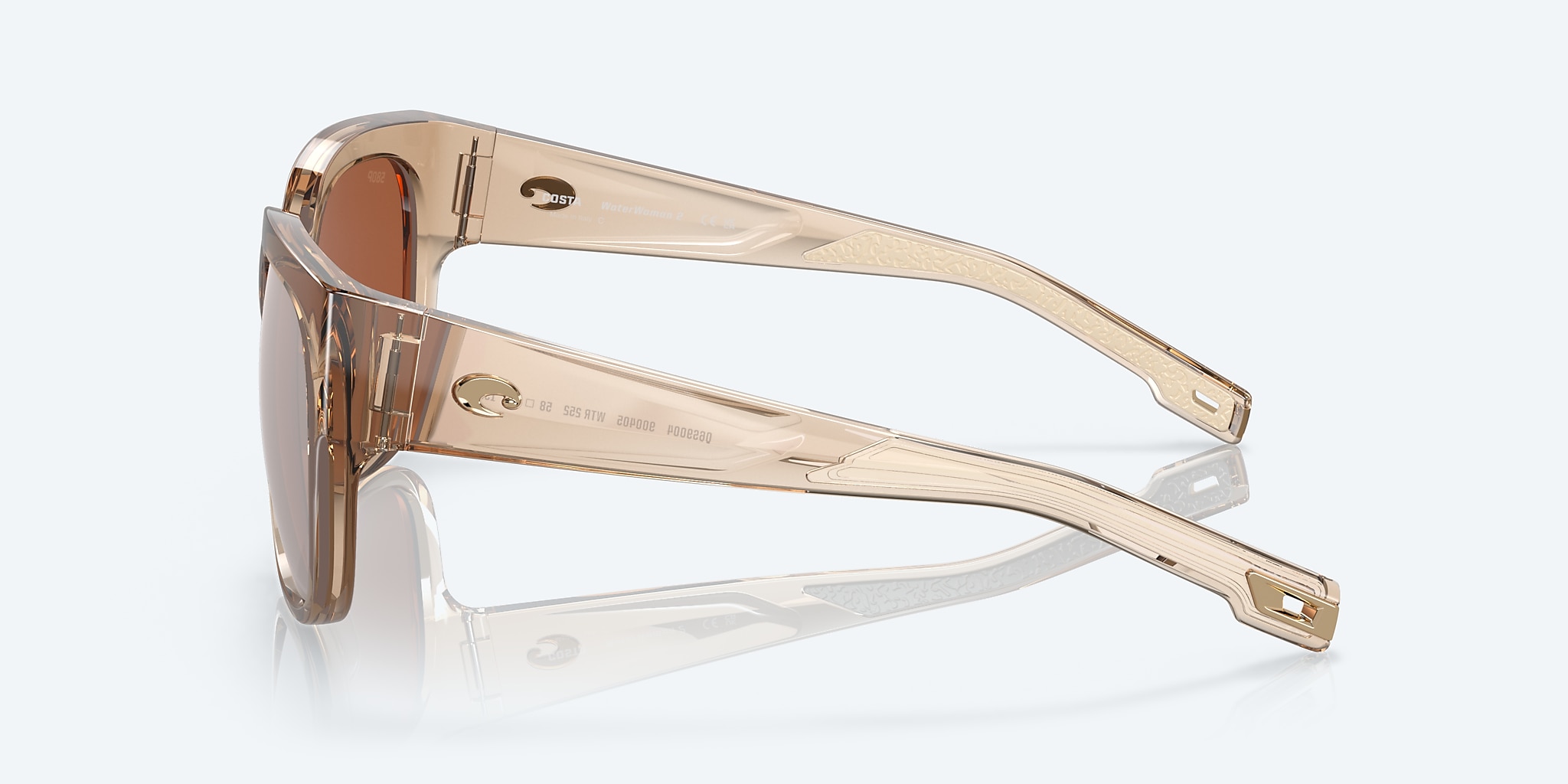 Sunglasses Costa Waterwoman 2 XL (58-18) with Copper Silver Mirror lens and Shiny Blonde Crystal frame Image 3 of 7 Sunglasses Costa Waterwoman 2 XL (58-18) with Copper Silver Mirror lens and Shiny Blonde Crystal frame Image 3 of 7