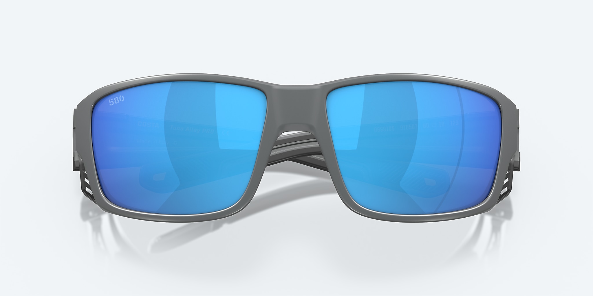 Sunglasses Costa Tuna Alley PRO L (60-16) with Blue Mirror lens and Matte Gray frame Image 5 of 7 Sunglasses Costa Tuna Alley PRO L (60-16) with Blue Mirror lens and Matte Gray frame Image 5 of 7