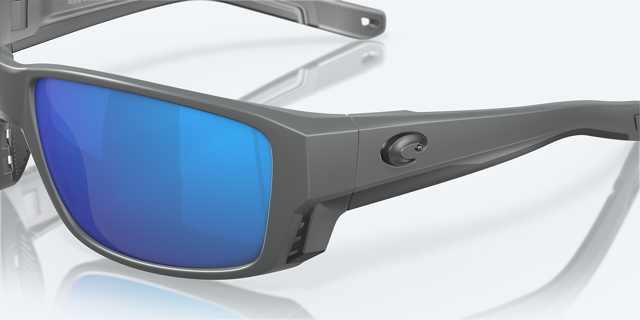 Sunglasses Costa Tuna Alley PRO L (60-16) with Blue Mirror lens and Matte Gray frame Image 6 of 7 Sunglasses Costa Tuna Alley PRO L (60-16) with Blue Mirror lens and Matte Gray frame Image 6 of 7
