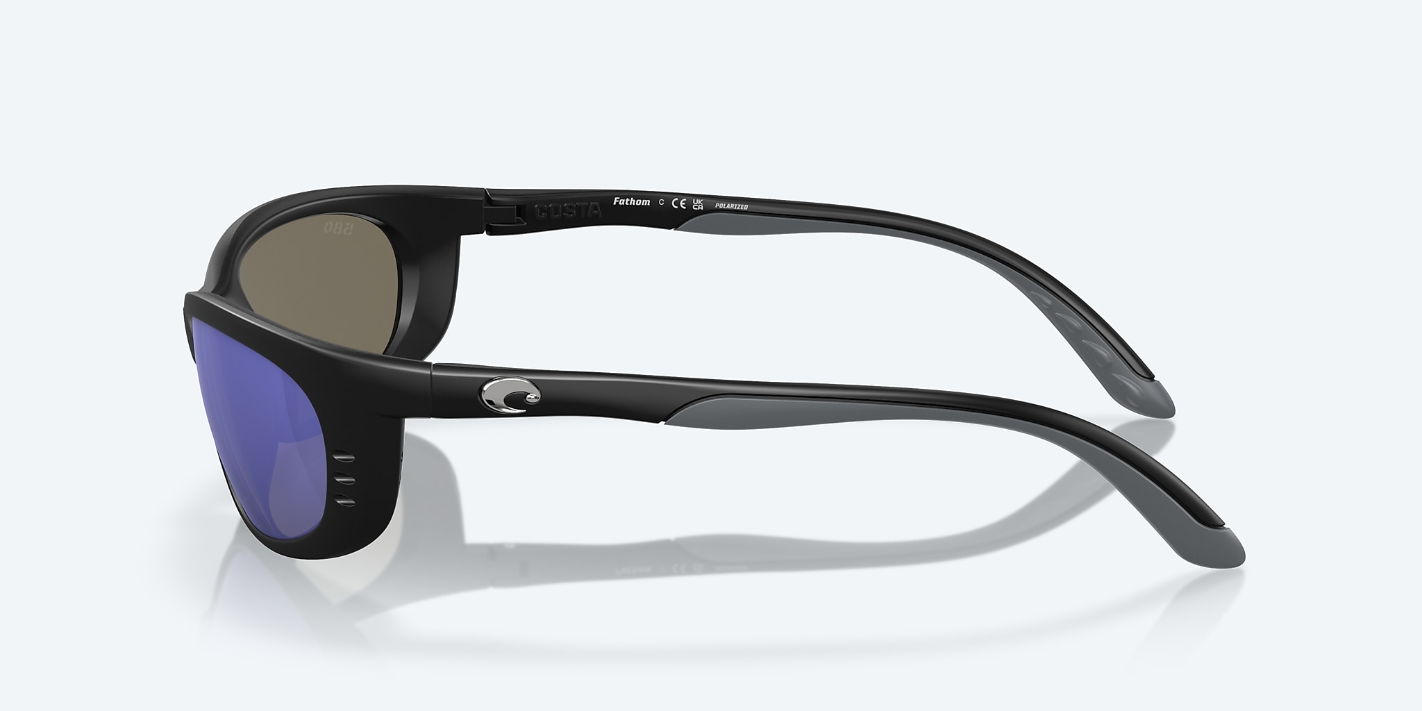 Sunglasses Costa Fathom L (61-16) with Blue Mirror lens and Matte Black frame Image 3 of 7 Sunglasses Costa Fathom L (61-16) with Blue Mirror lens and Matte Black frame Image 3 of 7