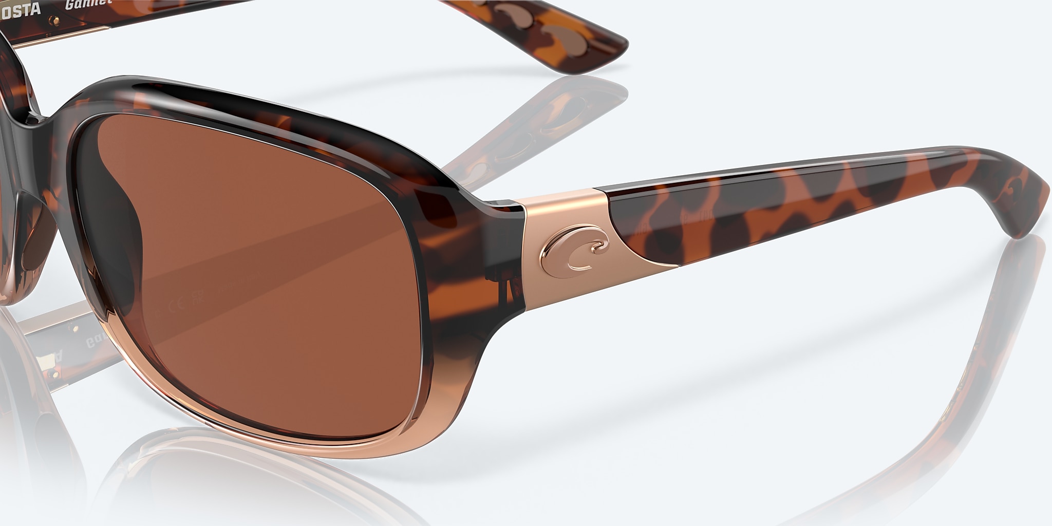 Sunglasses Costa Gannet M (58-17) with Copper lens and Shiny Tortoise Fade frame Image 6 of 7 Sunglasses Costa Gannet M (58-17) with Copper lens and Shiny Tortoise Fade frame Image 6 of 7