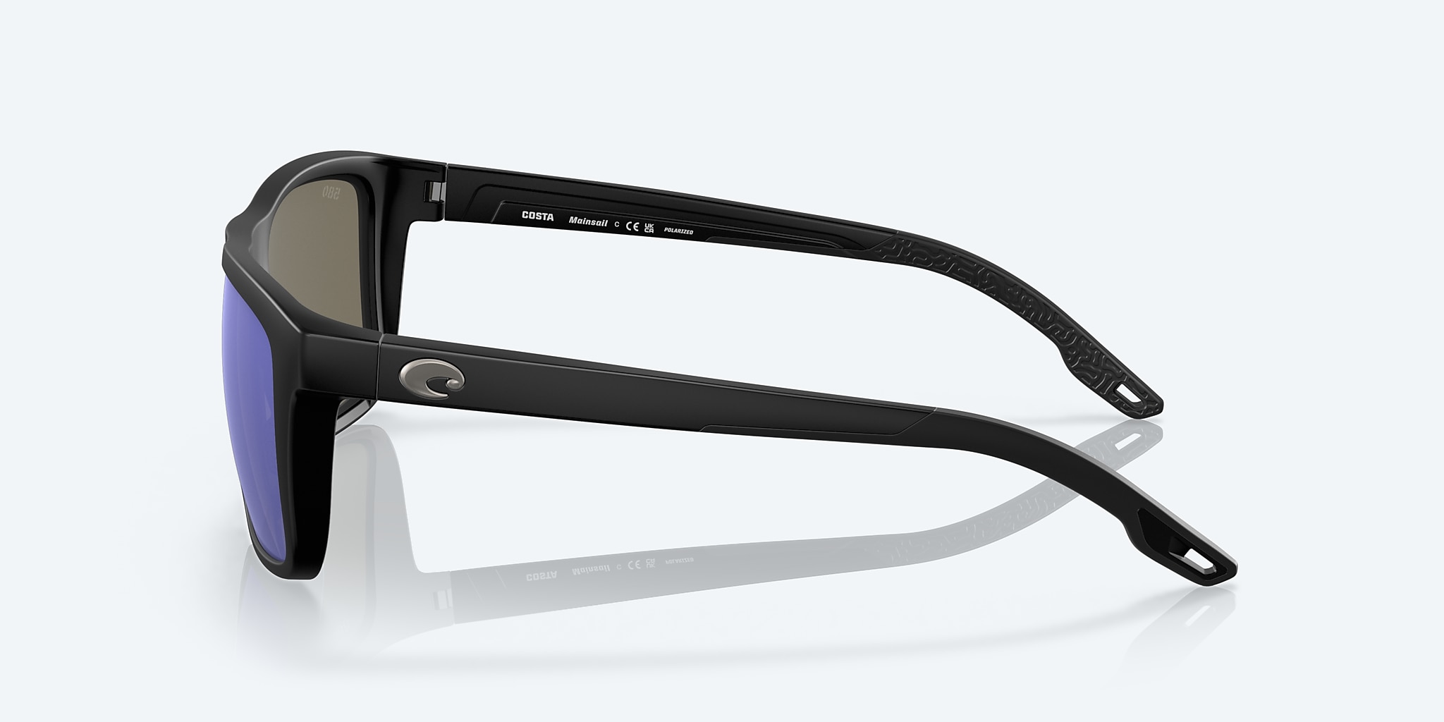 Sunglasses Costa Mainsail L (55-18) with Blue Mirror lens and Matte Black frame Image 3 of 7 Sunglasses Costa Mainsail L (55-18) with Blue Mirror lens and Matte Black frame Image 3 of 7