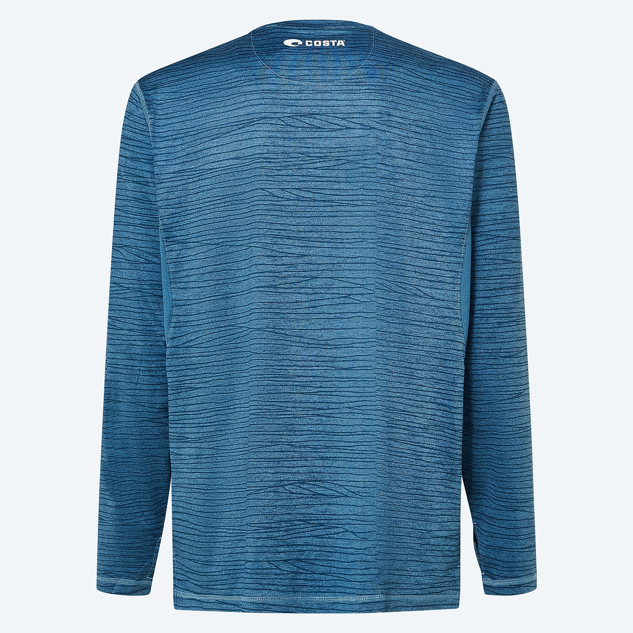 Apparel Tide Print Blue Costa LS Voyager Performance Shirt Image 2 of 3 Apparel Tide Print Blue Costa LS Voyager Performance Shirt Image 2 of 3