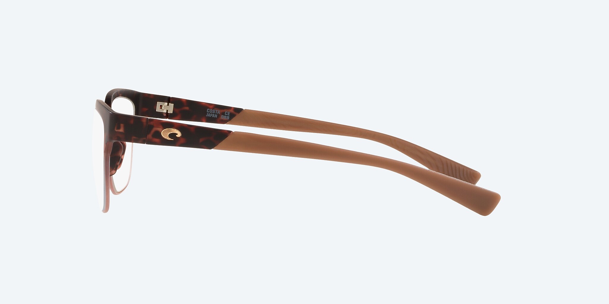 Eyeglasses Costa Ocean Ridge 230 M (51-18) with DEMO LENS lens and Matte Havana Fade To Rose frame Image 3 of 4