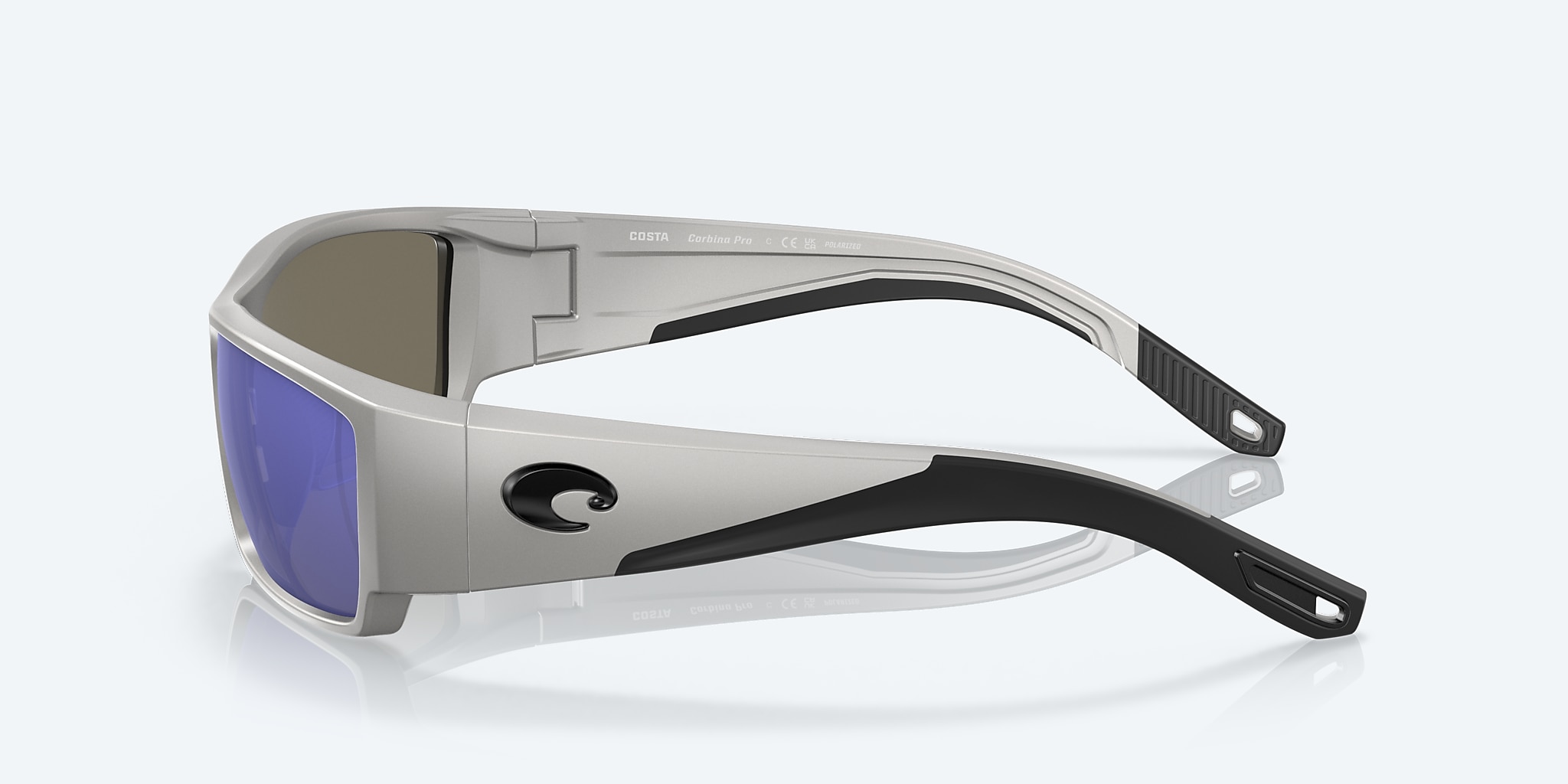 Sunglasses Costa Corbina PRO XL (61-18) with Blue Mirror lens and Metallic Silver frame Image 3 of 7 Sunglasses Costa Corbina PRO XL (61-18) with Blue Mirror lens and Metallic Silver frame Image 3 of 7