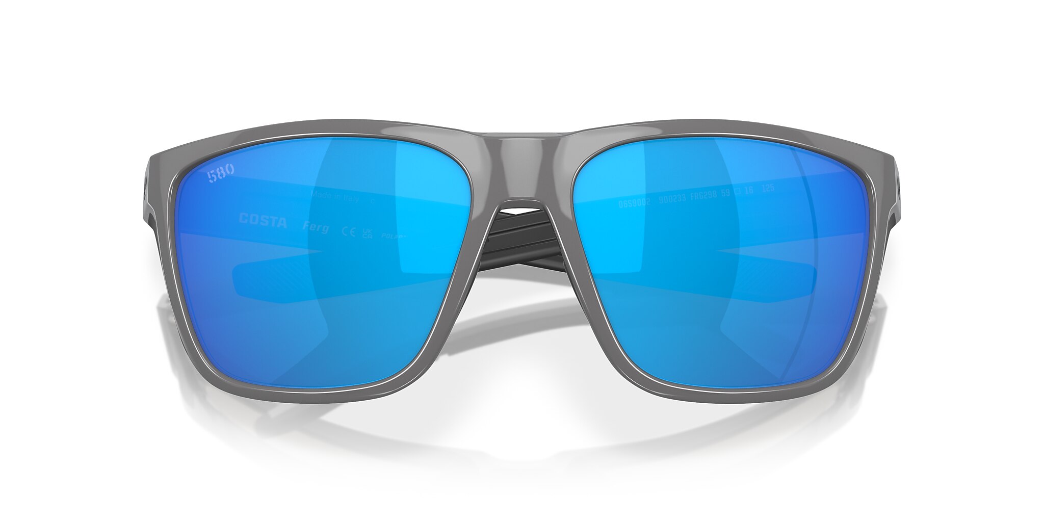 Costa Ferg L (59-16) with Blue Mirror lenses and Shiny Gray frame