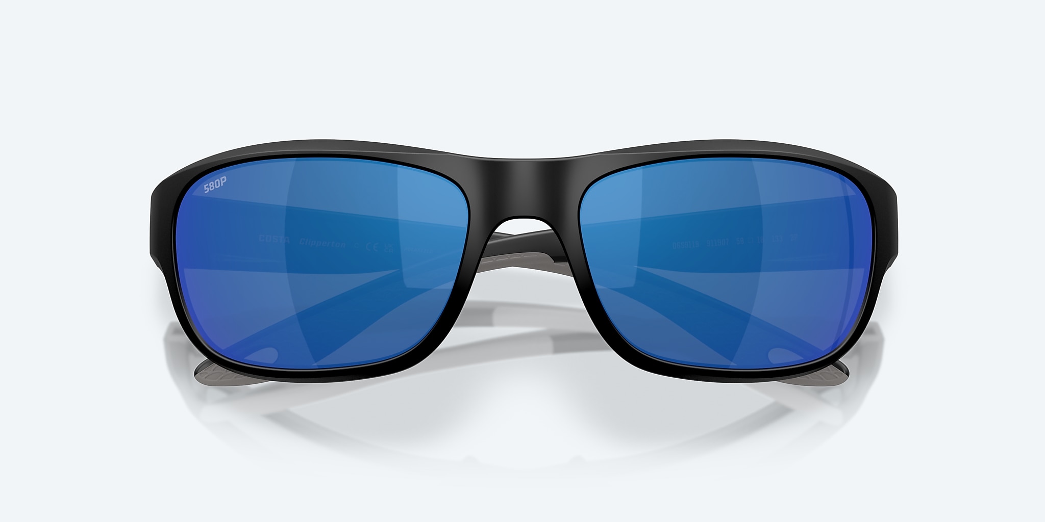 Sunglasses Costa Clipperton M (58-18) with Blue Mirror lens and Matte Black frame Image 5 of 7 Sunglasses Costa Clipperton M (58-18) with Blue Mirror lens and Matte Black frame Image 5 of 7