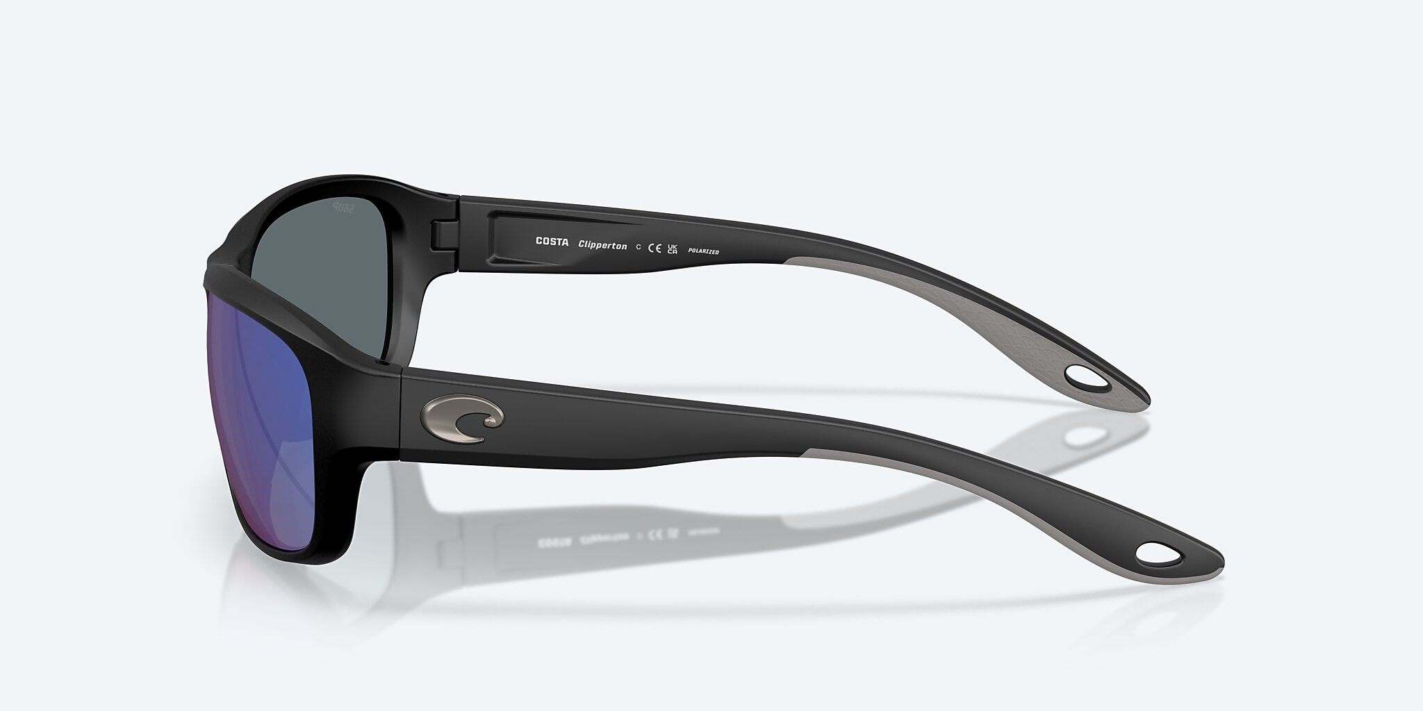 Sunglasses Costa Clipperton M (58-18) with Blue Mirror lens and Matte Black frame Image 3 of 7 Sunglasses Costa Clipperton M (58-18) with Blue Mirror lens and Matte Black frame Image 3 of 7