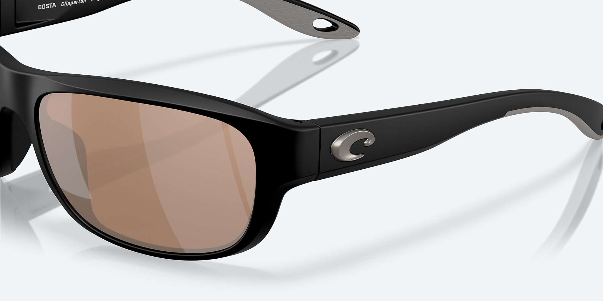 Sunglasses Costa Clipperton M (58-18) with Copper Silver Mirror lens and Matte Black frame Image 6 of 7 Sunglasses Costa Clipperton M (58-18) with Copper Silver Mirror lens and Matte Black frame Image 6 of 7