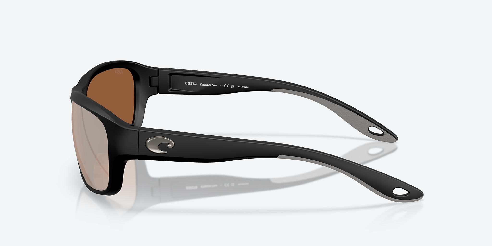 Sunglasses Costa Clipperton M (58-18) with Copper Silver Mirror lens and Matte Black frame Image 3 of 7 Sunglasses Costa Clipperton M (58-18) with Copper Silver Mirror lens and Matte Black frame Image 3 of 7