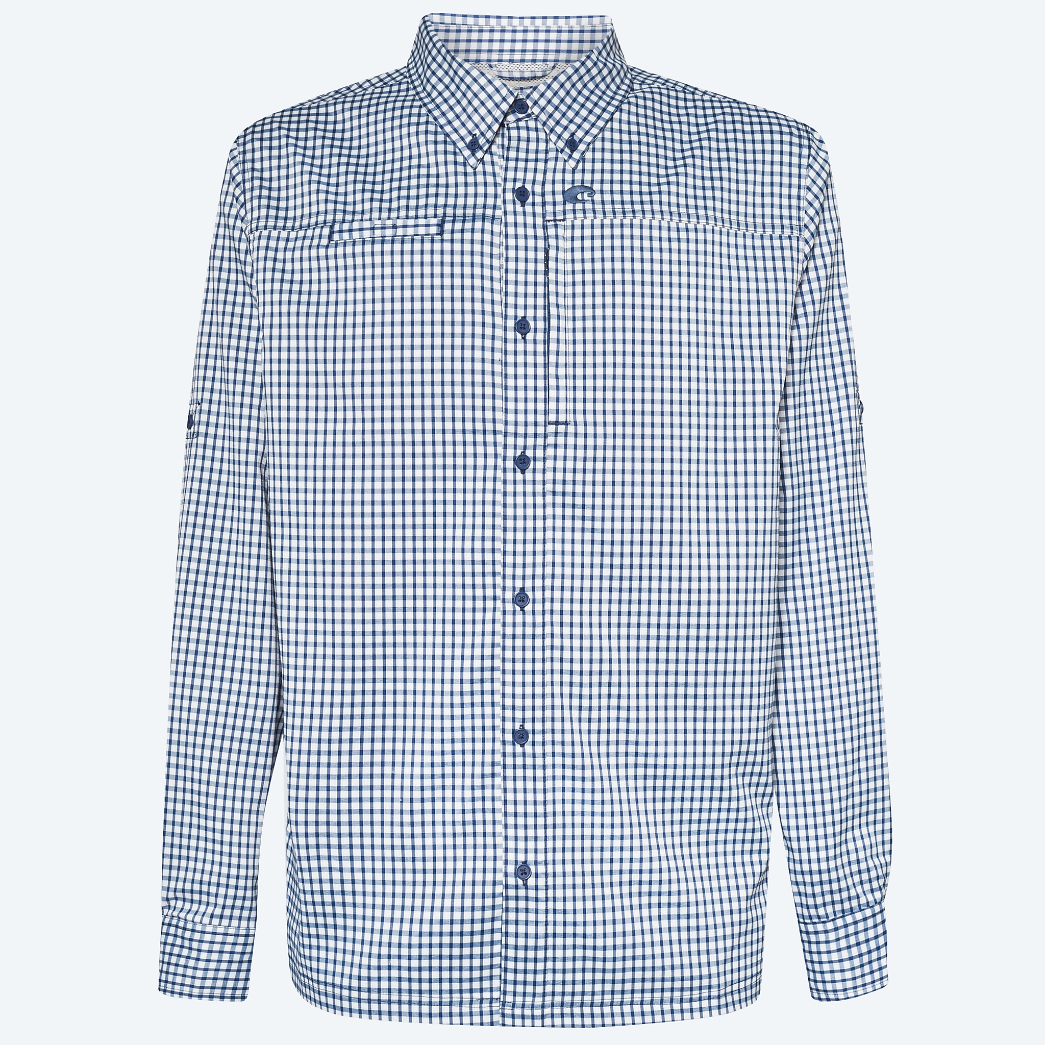 Apparel Navy Costa Angler Tech Button Down Plaid Image 1 of 2 Apparel Navy Costa Angler Tech Button Down Plaid Image 1 of 2