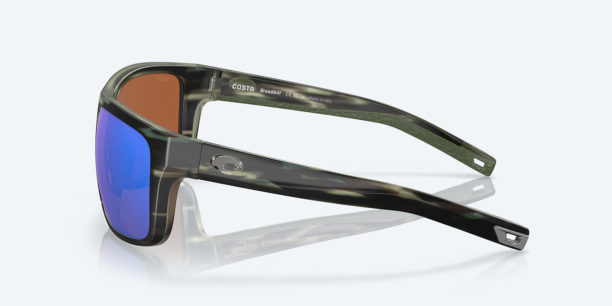 Sunglasses Costa Broadbill L (60-16) with Green Mirror lens and Matte Reef frame Image 3 of 7