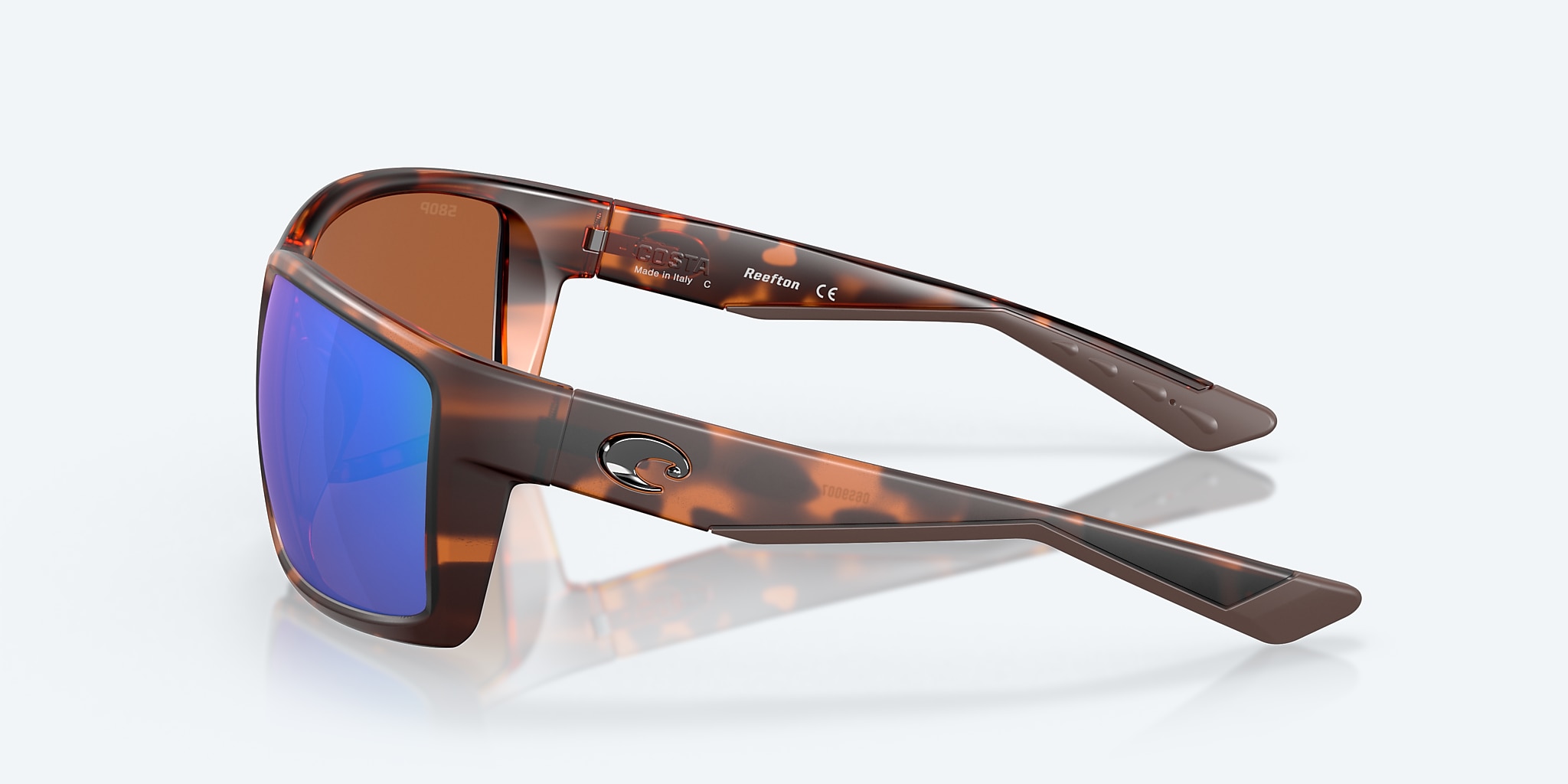 Sunglasses Costa Reefton XL (64-15) with Green Mirror lens and Retro Tortoise frame Image 3 of 7 Sunglasses Costa Reefton XL (64-15) with Green Mirror lens and Retro Tortoise frame Image 3 of 7