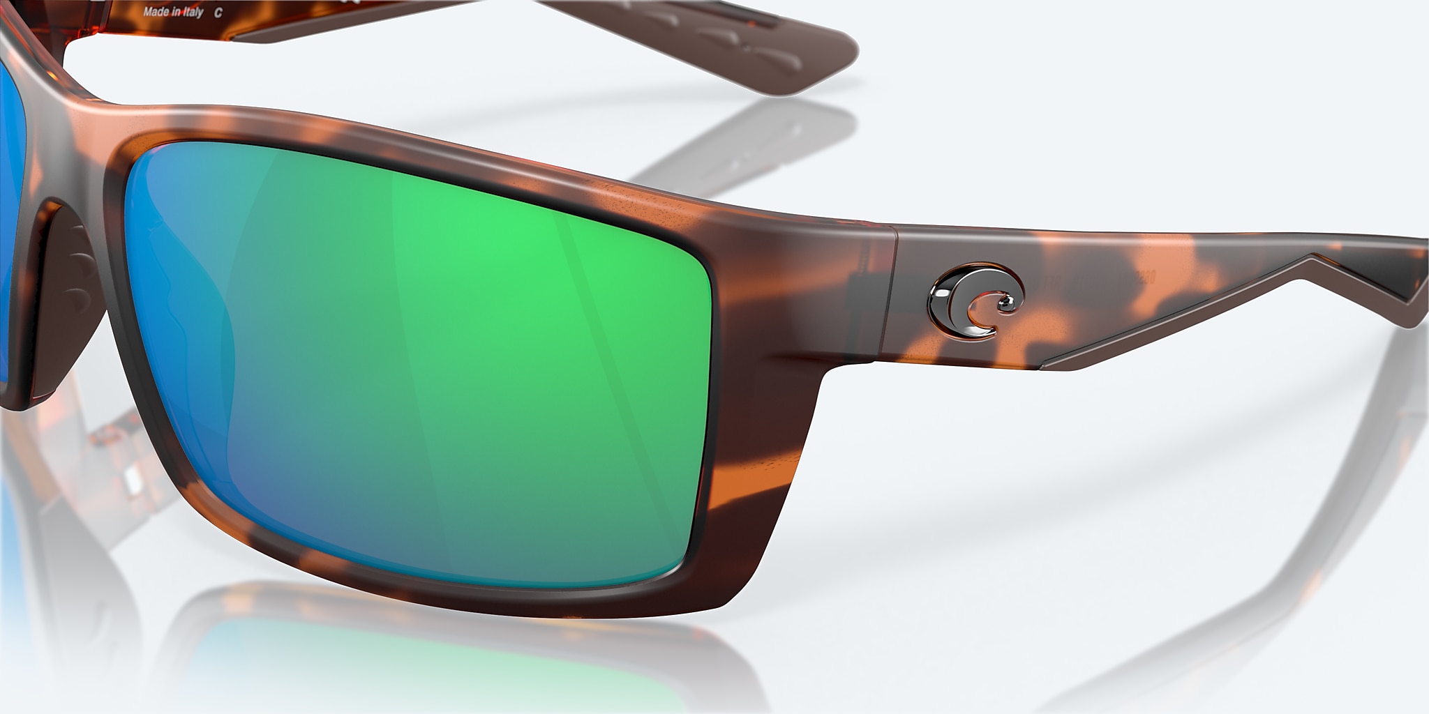 Sunglasses Costa Reefton XL (64-15) with Green Mirror lens and Retro Tortoise frame Image 6 of 7 Sunglasses Costa Reefton XL (64-15) with Green Mirror lens and Retro Tortoise frame Image 6 of 7