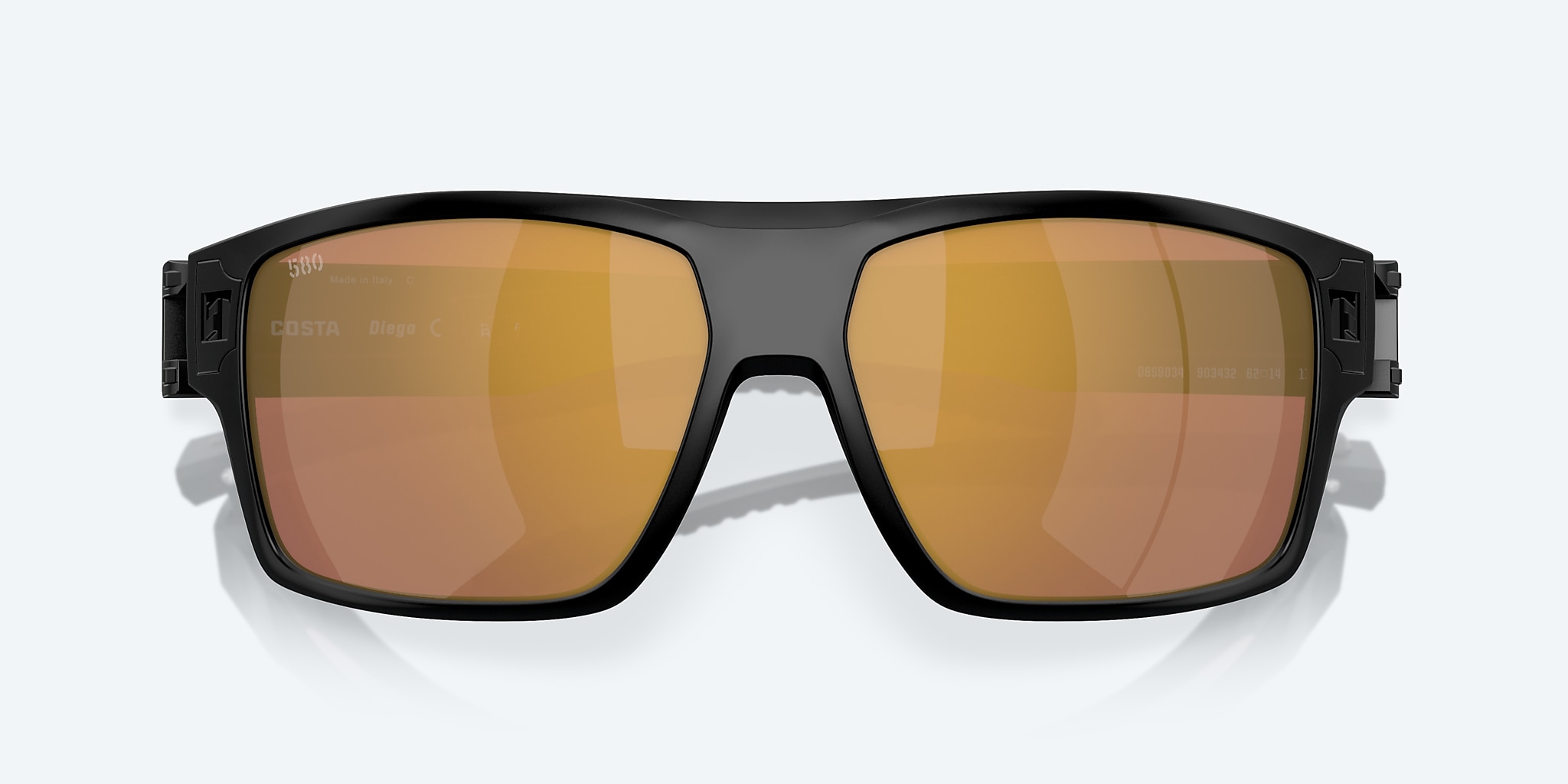 Sunglasses Costa Diego XL (62-14) with Gold Mirror lens and Matte Black frame Image 5 of 7 Sunglasses Costa Diego XL (62-14) with Gold Mirror lens and Matte Black frame Image 5 of 7