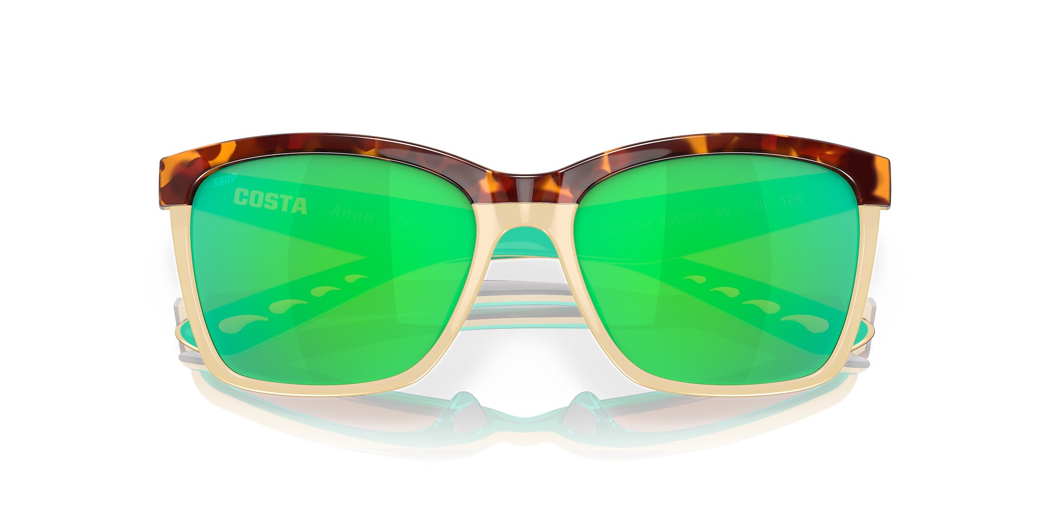 Costa Anaa S (55-16) with Green Mirror lenses and Shiny Retro
